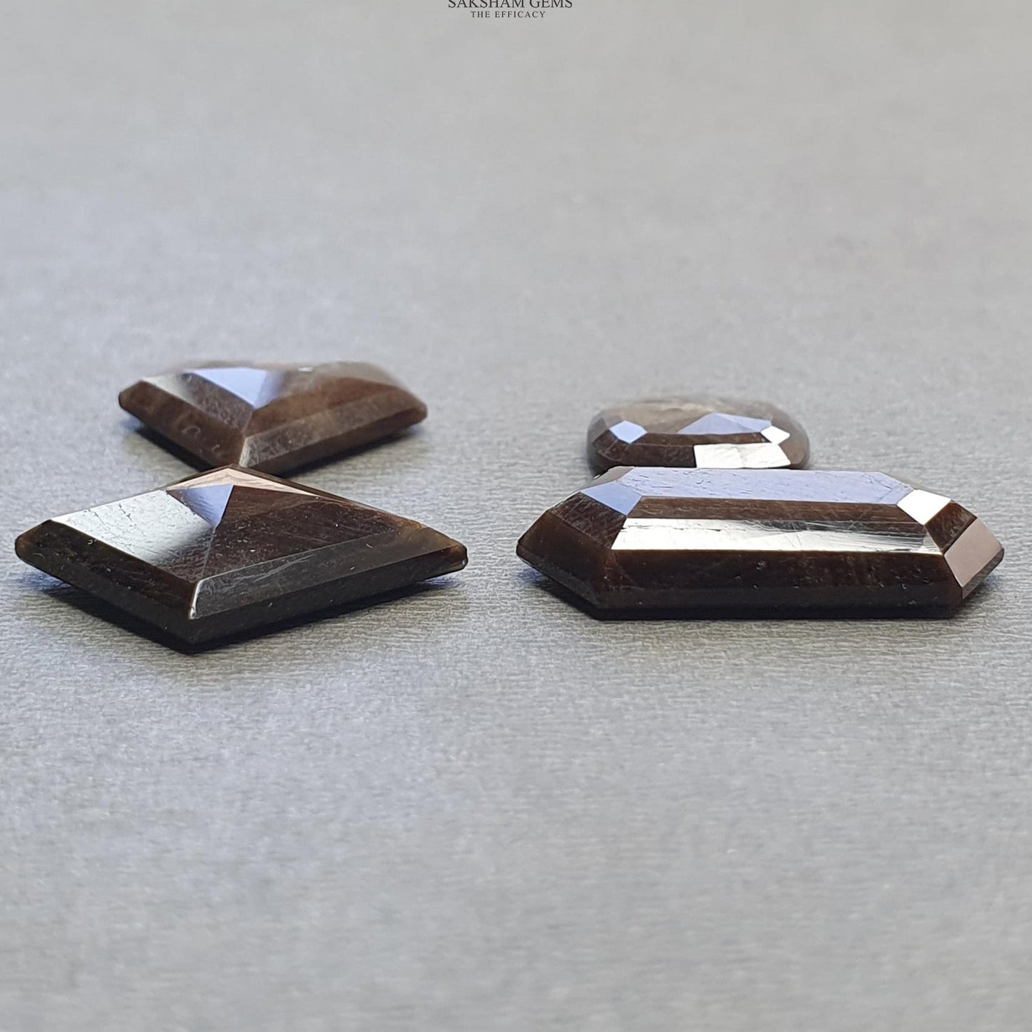 Golden Brown CHOCOLATE SAPPHIRE Gemstone Normal Cut: 49.00cts Natural Untreated Sapphire Hexagon Cushion Uneven Shape 13mm - 24.5*12.5mm 4pc