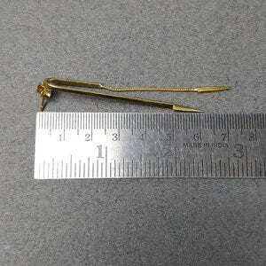 Handmade Brass Earring : 1"*0.25" 18k Gold Plated 8.40GMS Brass Boho Style Dainty Uneven Shape Push Back Earring Gift For Her