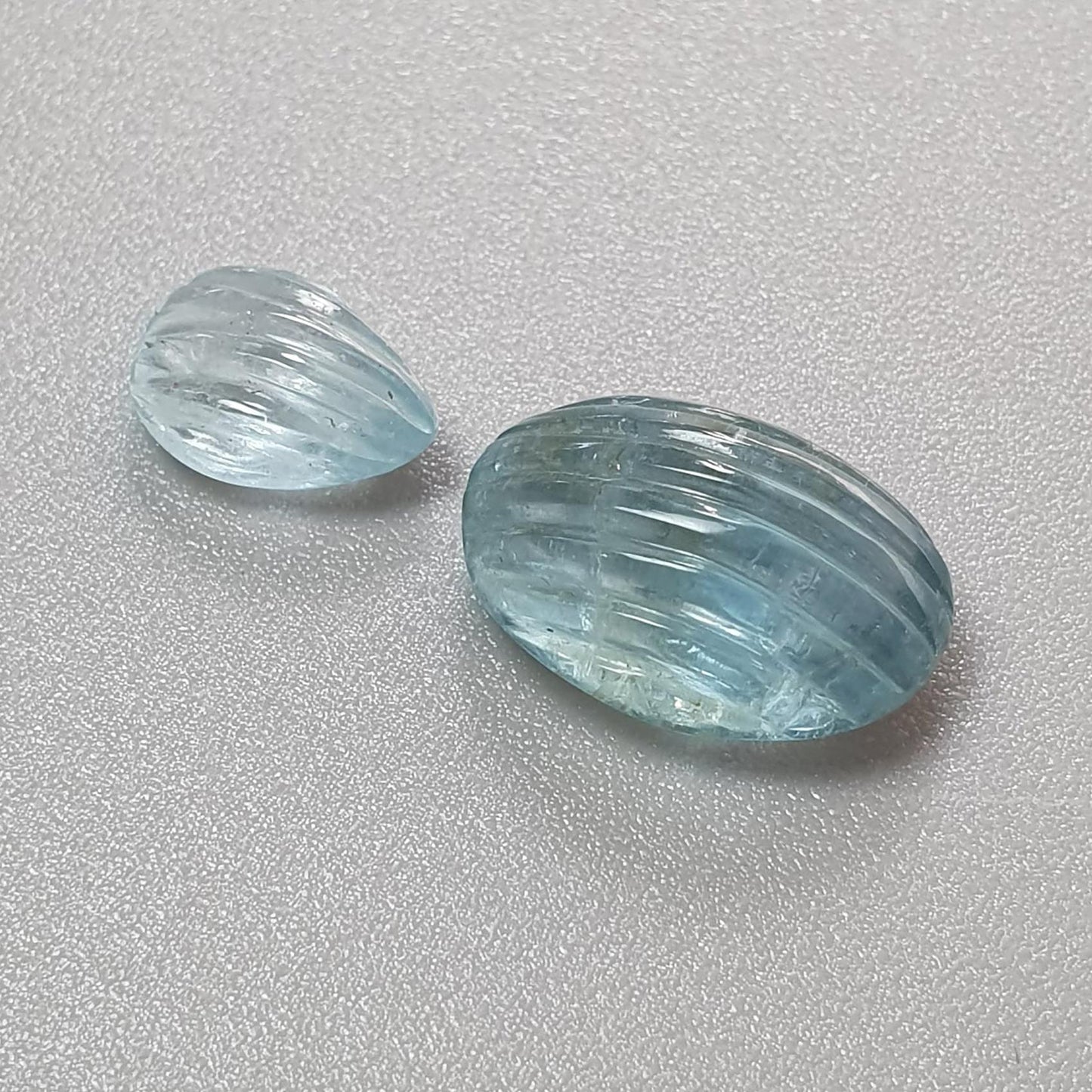 Blue Aquamarine Gemstone Cabochon & Carving: Natural Untreated Aquamarine Oval Pear, Cushion Shape Cabochon 2pcs, 3pcs Set March Birthstone