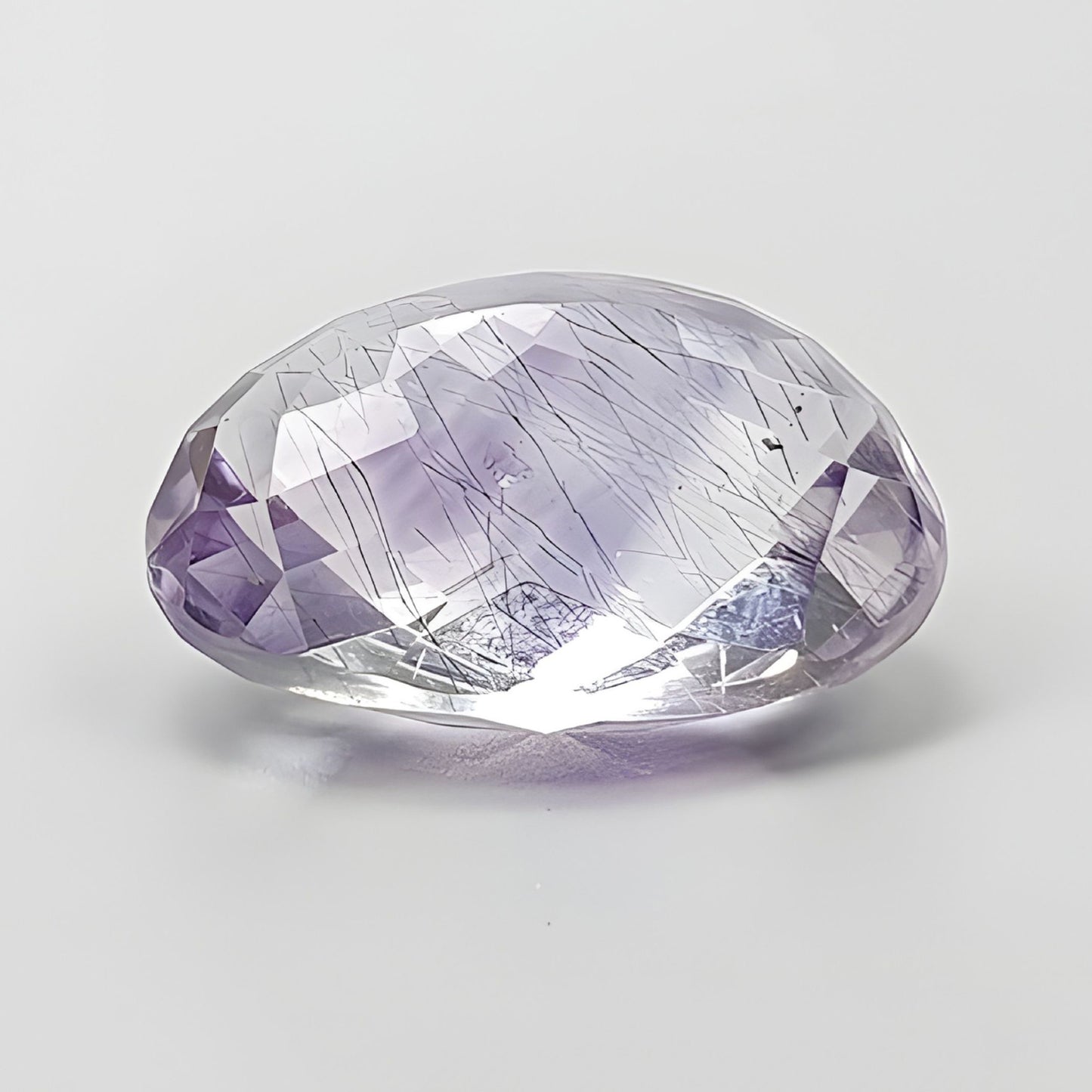 9.65cts Rutile Amethyst Quartz Gemstone Natural Untreated Checker Cut Oval Shape