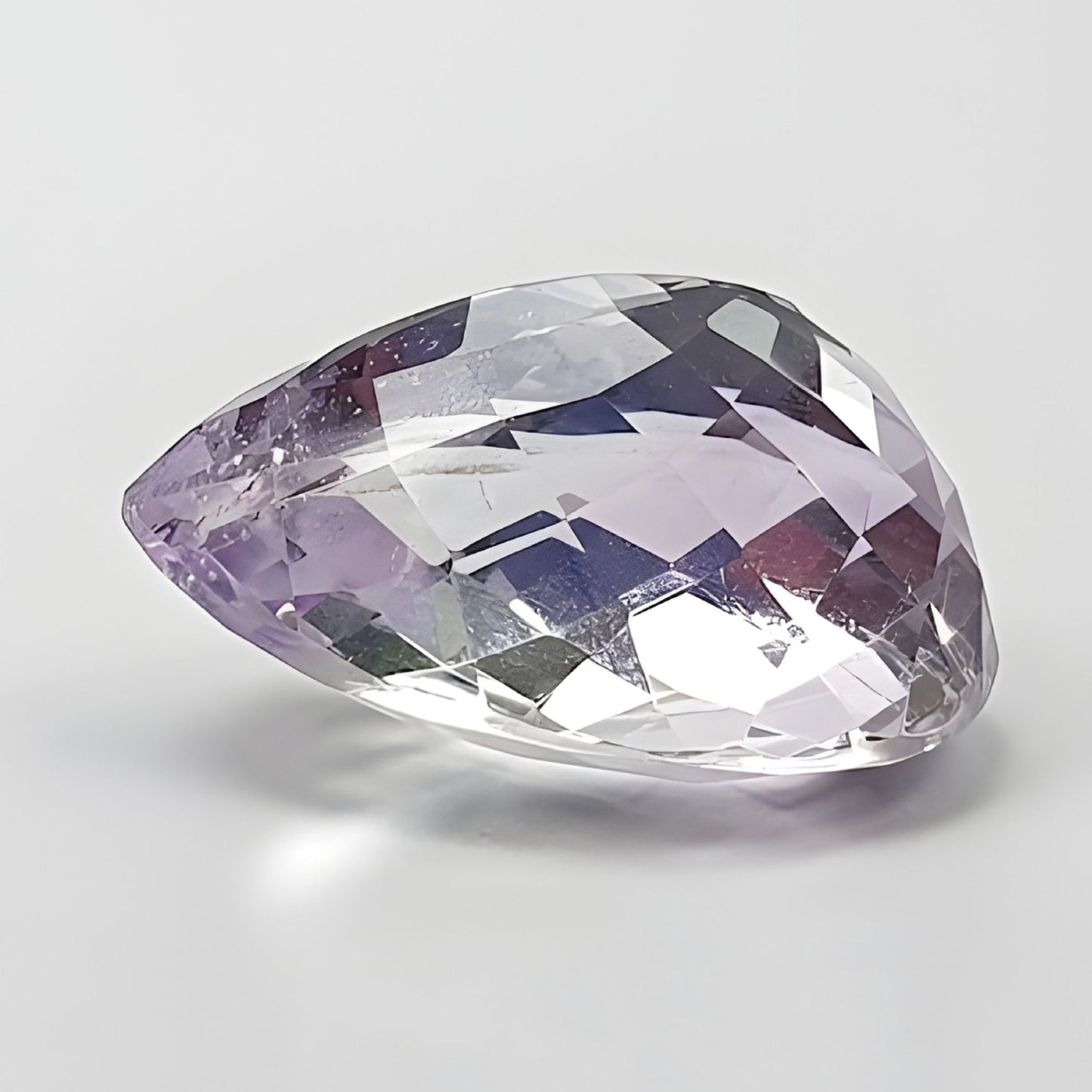 15.40cts Natural Untreated Rutile Amethyst Quartz Gemstone Checker Cut Pear Shape