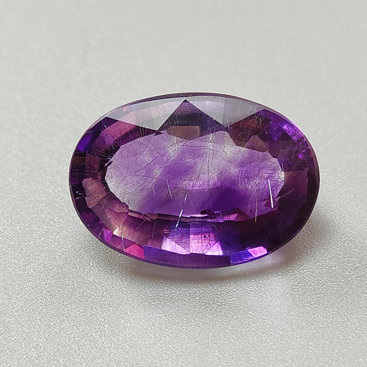 Rutile Amethyst Quartz Gemstone Faceted Cut: Natural Untreated Purple Amethyst Oval, Cushion Shape 1pc for Jewelry February Birthstone