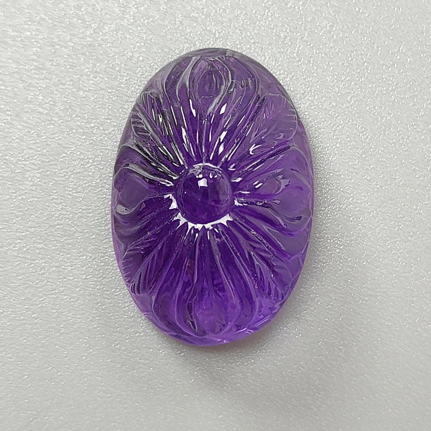 Citrine & Amethyst Quartz Gemstone Carving: Natural Untreated Unheated Yellow Citrine Purple Amethyst Hand Carved Oval Shape 1pc For Jewelry