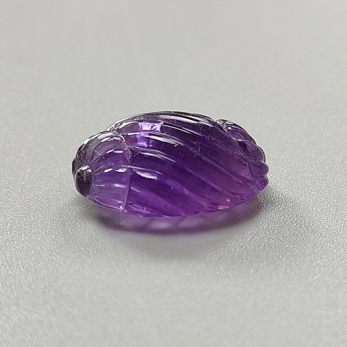 Purple Amethyst Quartz Gemstone Carving: Natural Untreated Unheated Amethyst Hand Carved Oval Shape 1pc for Jewelry February Birthstone