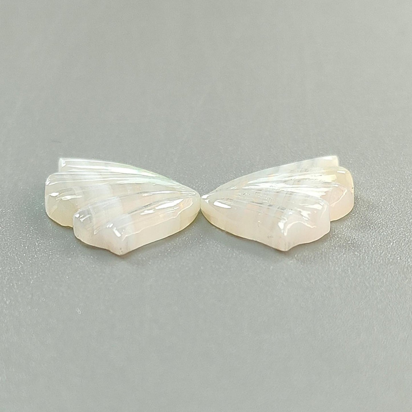 Multi Color Botswana Agate Gemstone Carving: Natural Untreated Bi-Color Agate Hand Carved Butterfly Pair for Jewelry May Birthstone