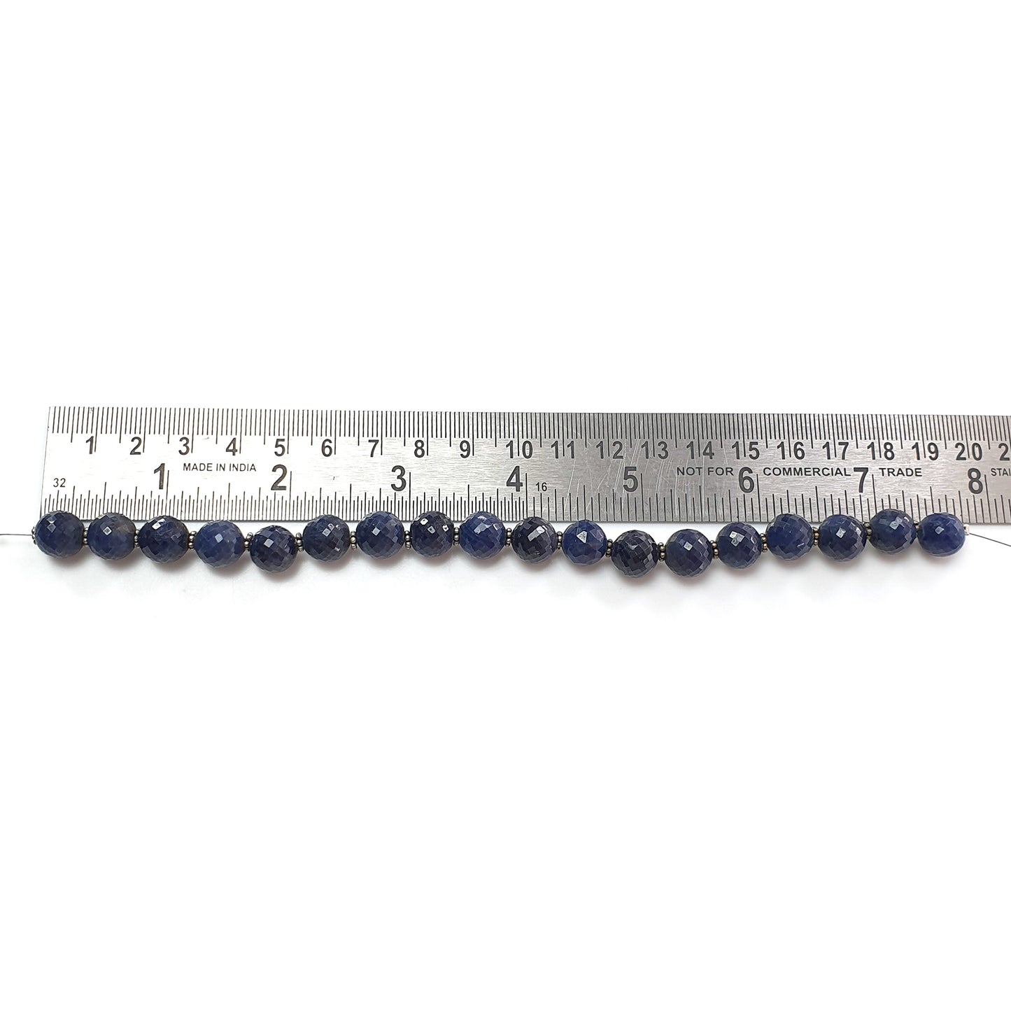 181.90cts Natural Untreated Sapphire Faceted Round Loose Beads 10mm 7.75" Strand September Birthstone