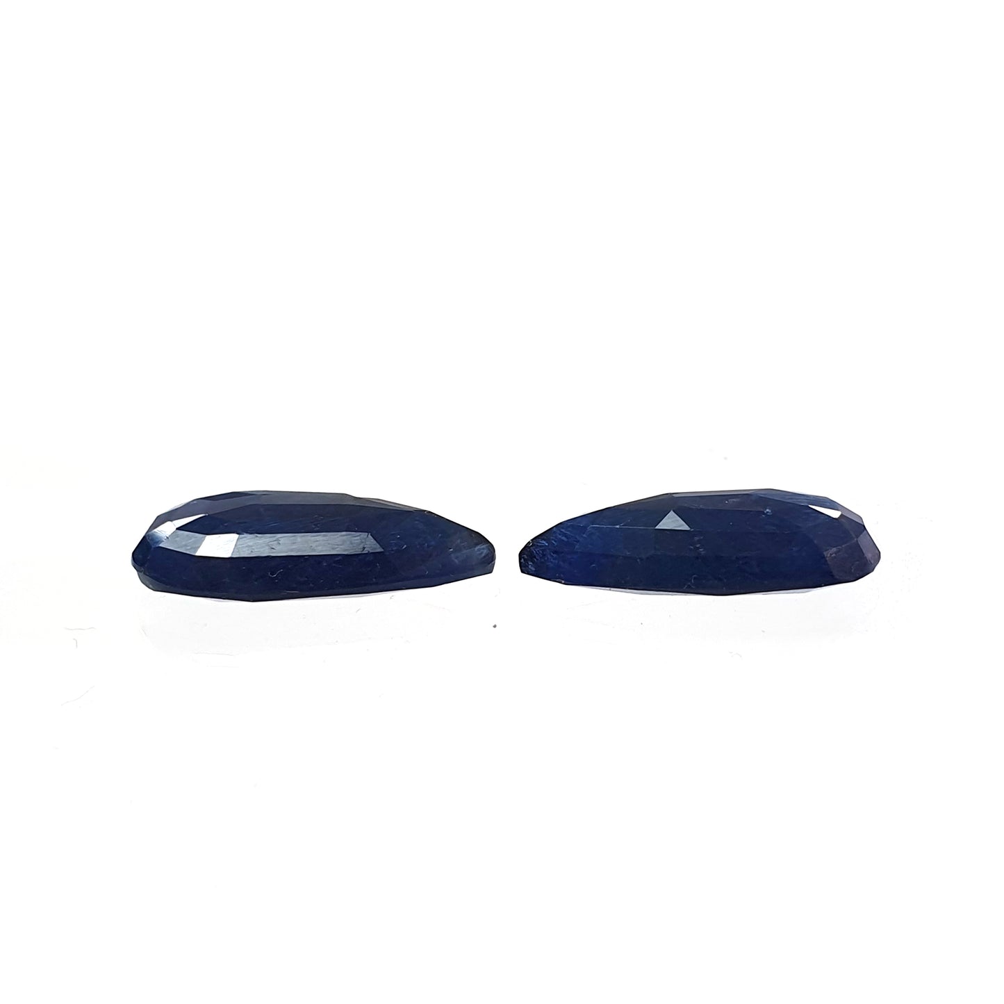 Blue Sapphire Gemstone Fancy Cut :21.70cts Natural Untreated Sapphire Both Side Faceted Pear Shape Pair 20*11mm For Jewelry