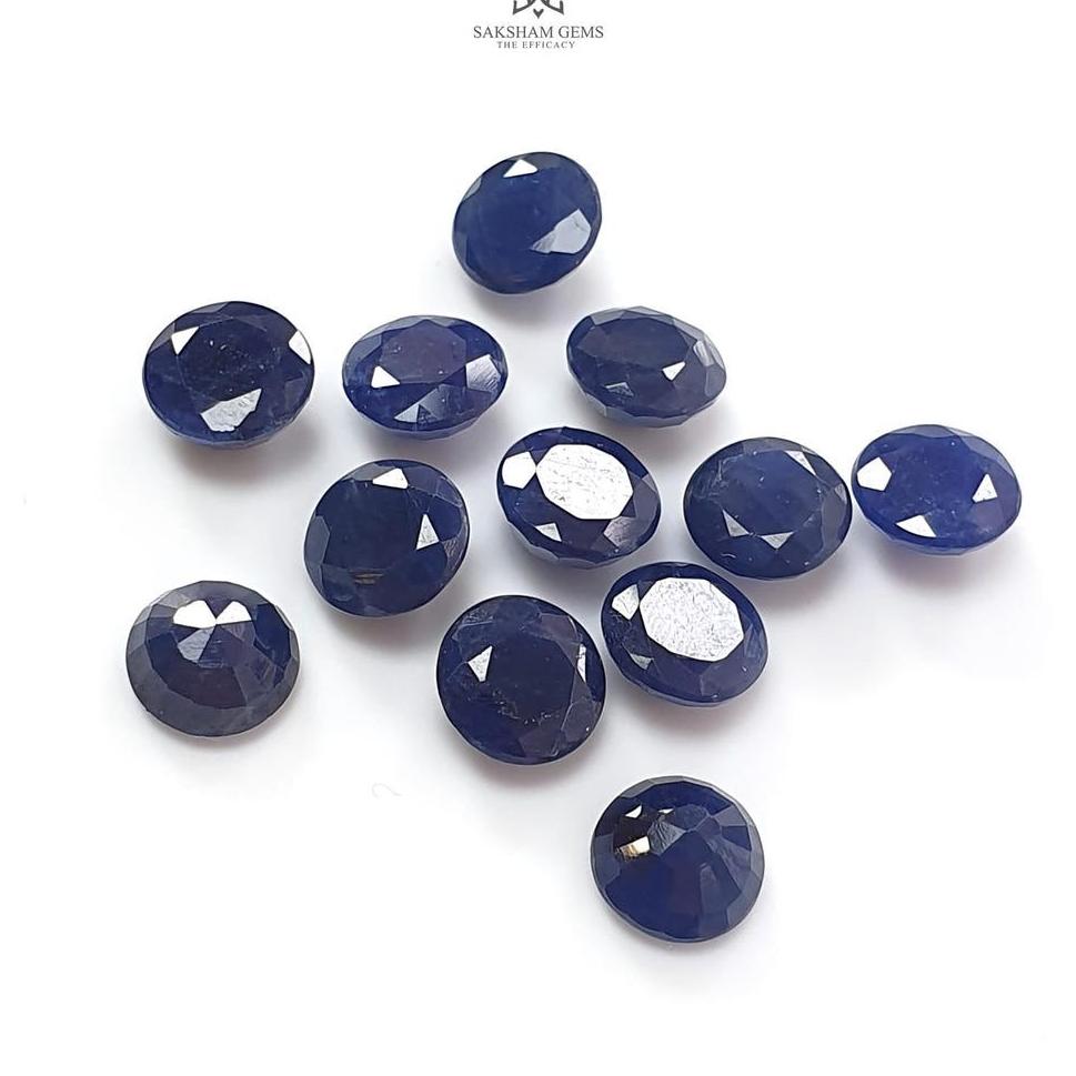 Blue Sapphire Round Faceted Cut: 3.38cts Natural Untreated Unheated Sapphire Round Shape Pair For Jewelry 7mm