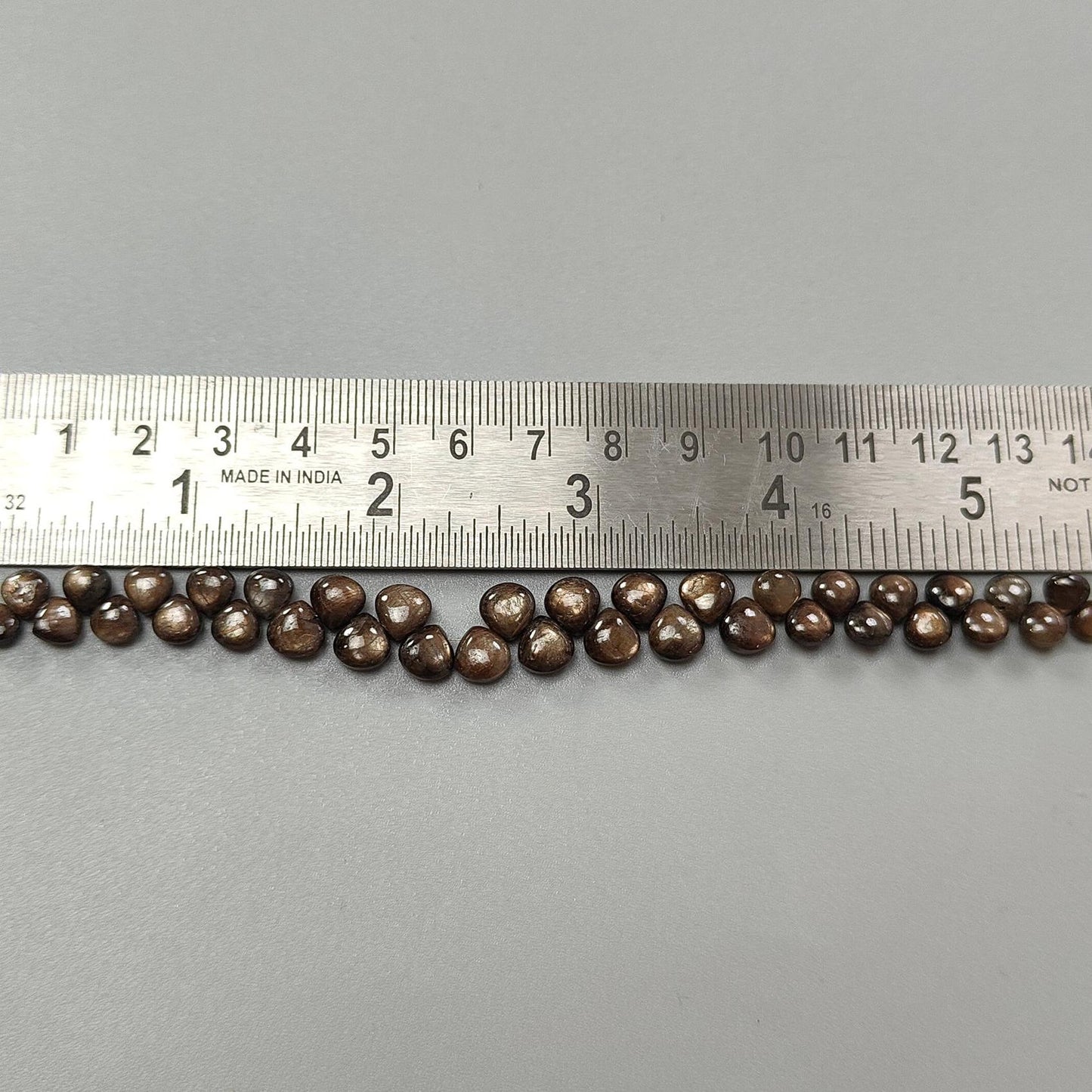 Golden Chocolate Sapphire Smooth Loose Beads: 54.60cts (Approx) Natural Untreated Sapphire Gemstone Cushion Shape Beads 5mm-7mm 5.5" Strand