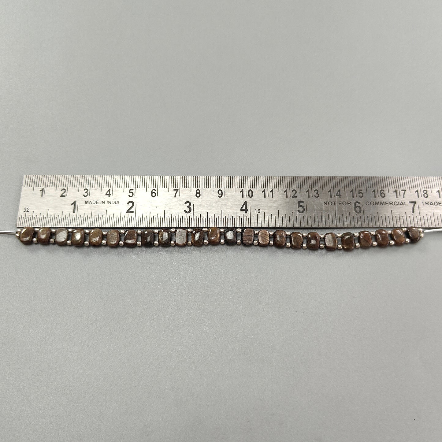 Chocolate Sapphire Smooth Loose Beads: 58.10cts Natural Untreated 925 Silver Golden Sapphire Gemstone Cushion Beads 7mm - 8mm 7" Strand