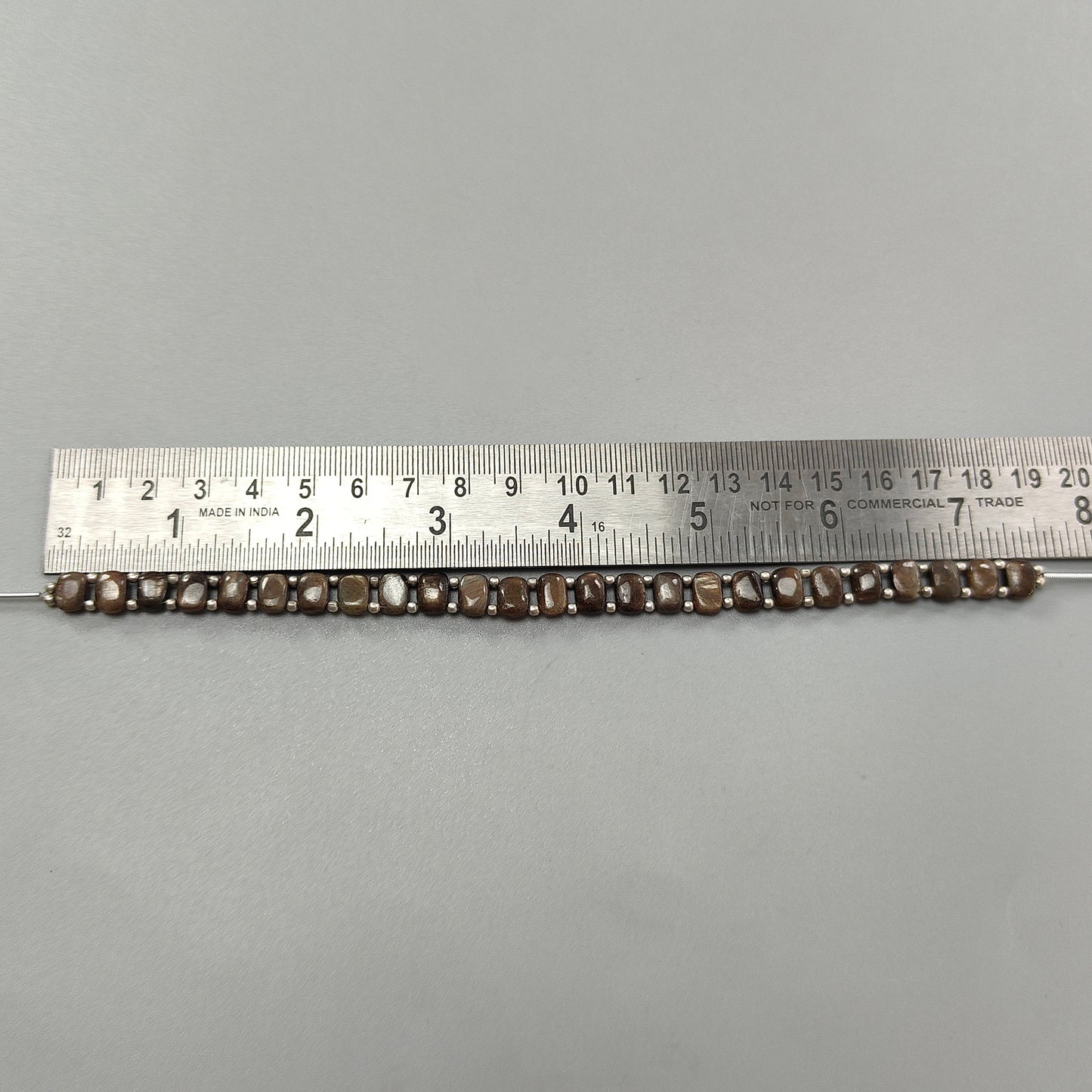 Chocolate Sapphire Smooth Loose Beads: 67.70cts Natural 925 Silver Golden Brown Sapphire Gemstone Cushion Beads 7.5mm - 8mm 7.25" Strand