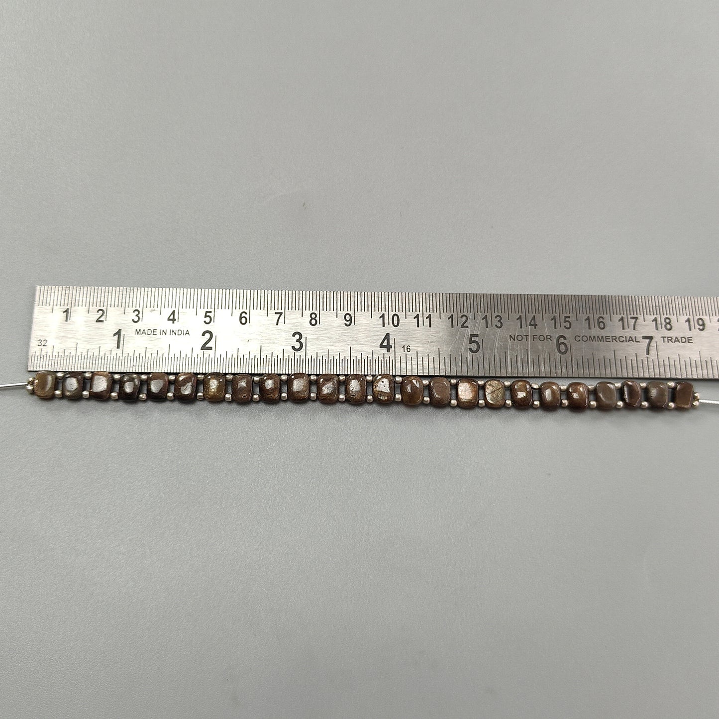 Chocolate Sapphire Smooth Loose Beads: 76.80cts Natural 925 Silver Golden Sapphire Gemstone Cushion Plain Beads 8.5mm 7" Strand for Bracelet (Copy)