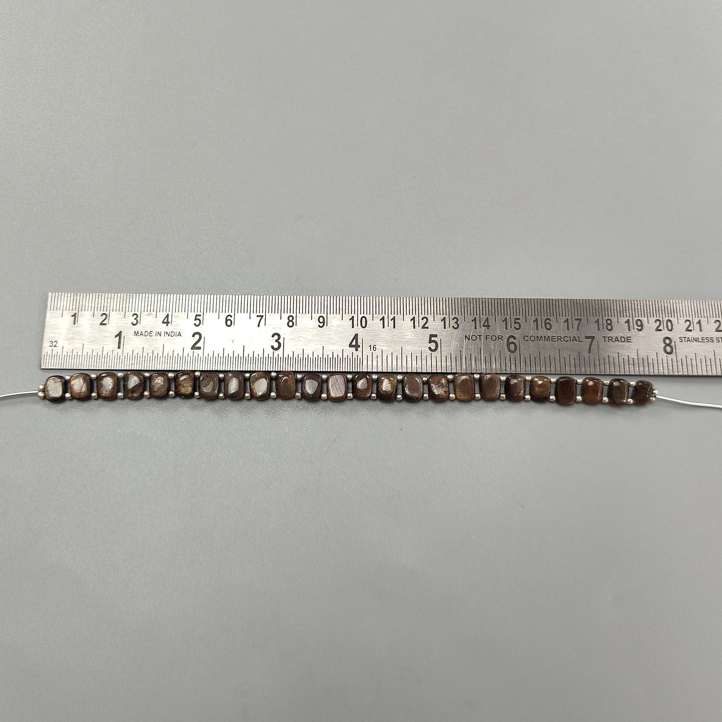 Chocolate Sapphire Smooth Loose Beads: 76.80cts Natural 925 Silver Golden Sapphire Gemstone Cushion Plain Beads 8.5mm 7" Strand for Bracelet (Copy) (Copy)