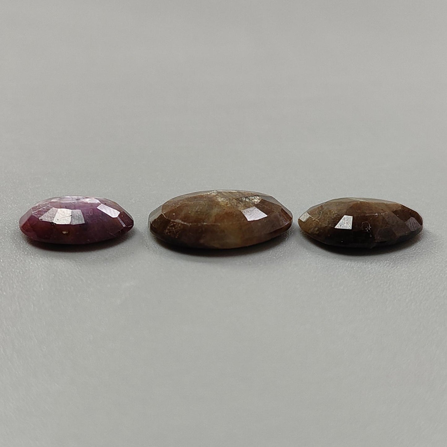 Golden Brown Chocolate & Pink Sapphire Gemstone Faceted Cut: 22.10cts Natural Untreated Sapphire Fancy Shape 13*9mm - 17*13mm 3pcs Set
