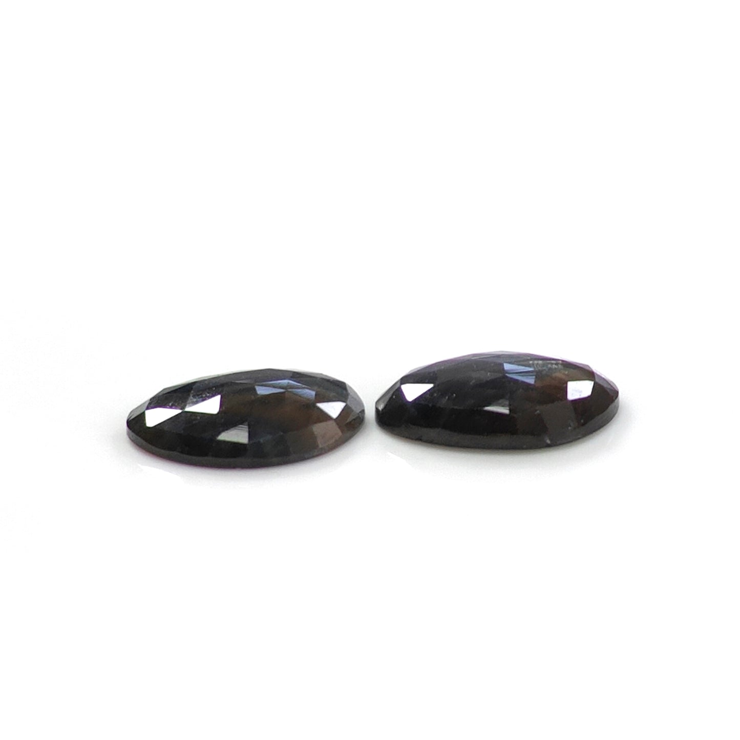 34.30cts Chocolate Sapphire Gemstone Natural Untreated Rose Cut Egg Shape 2pcs