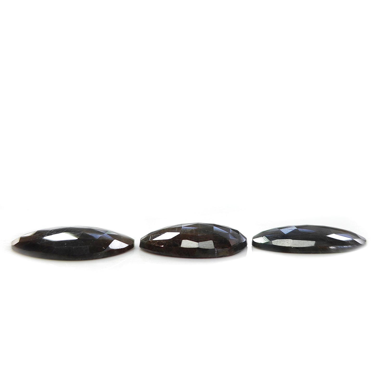 52.00cts Chocolate Sapphire Gemstone Natural Untreated Rose Cut Egg Shape 3pcs