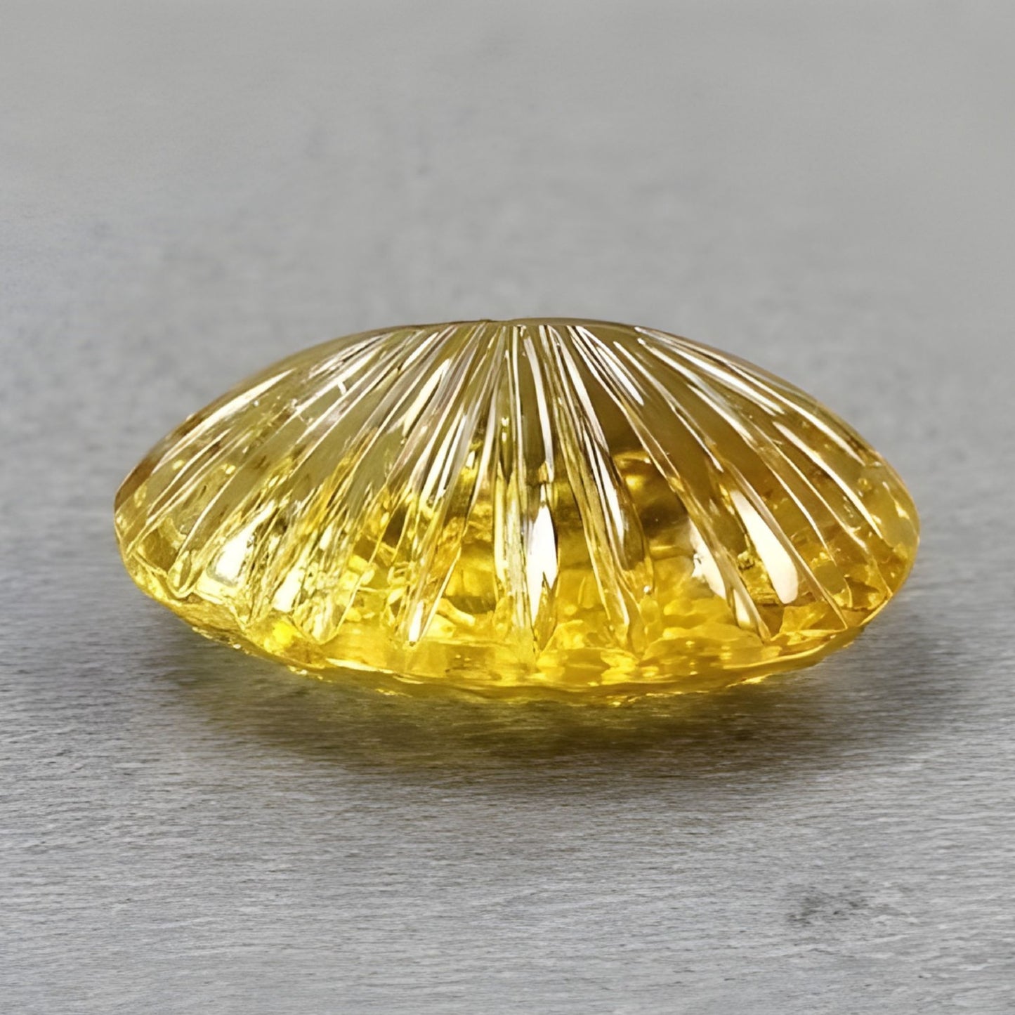 31.35cts Yellow Citrine Natural Untreated Carving Gemstone Oval Shape