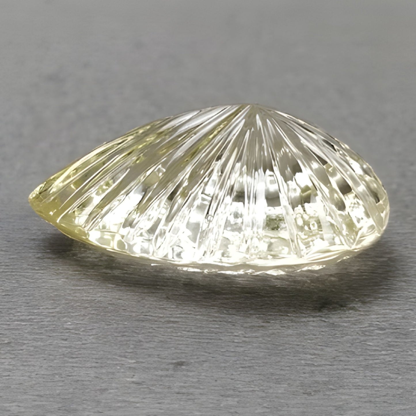 34.35cts Yellow Citrine Natural Untreated Carving Gemstone Pear Shape