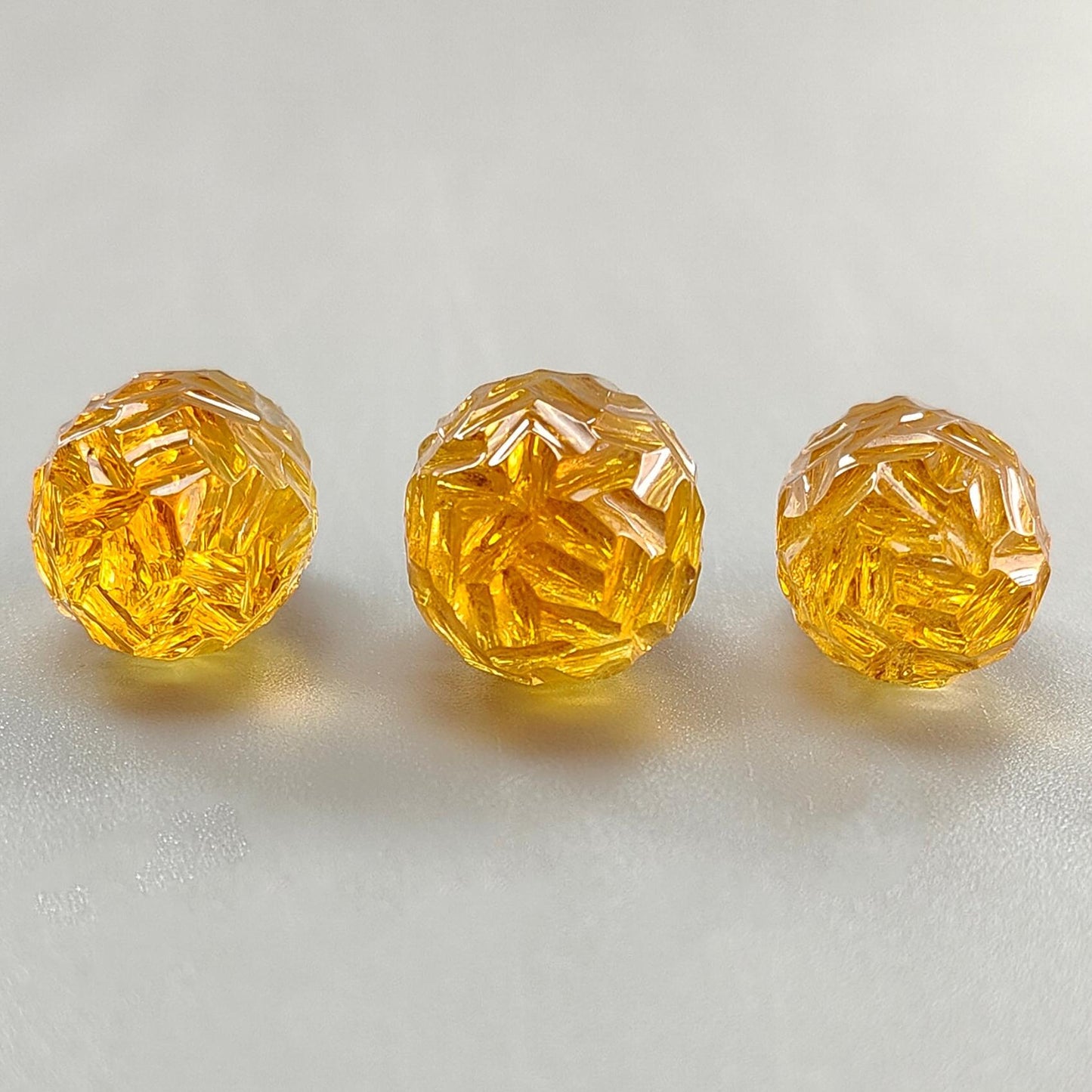 Citrine Gemstone Carving: 100.00cts Natural Untreated Yellow Citrine Hand Carved Teardrops Shape 26mm - 27mm 3pcs Set November Birthstone