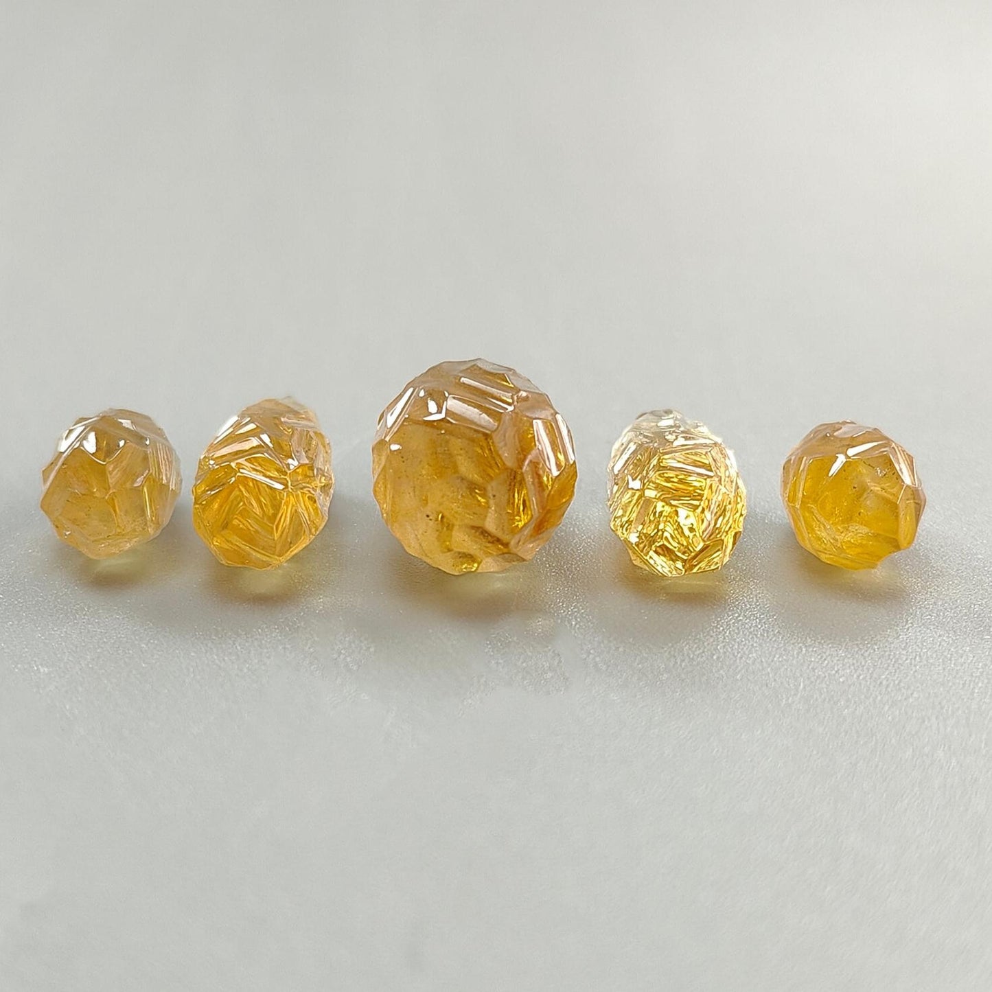 Citrine Gemstone Carving: 53.20cts Natural Untreated Yellow Citrine Hand Carved Teardrops Shape 16mm - 24mm 5pcs Set November Birthstone