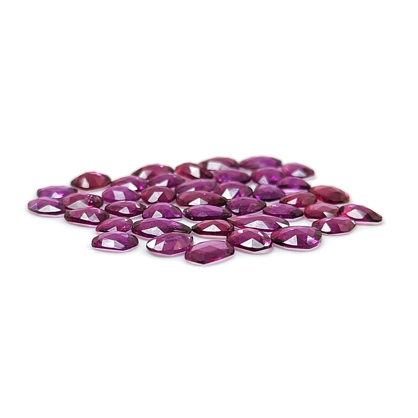 Purple Garnet Gemstone Faceted Cut: 30.60cts Natural Untreated Garnet Both Side Faceted Fancy Shape 40pcs Lot for Jewelry January Birthstone