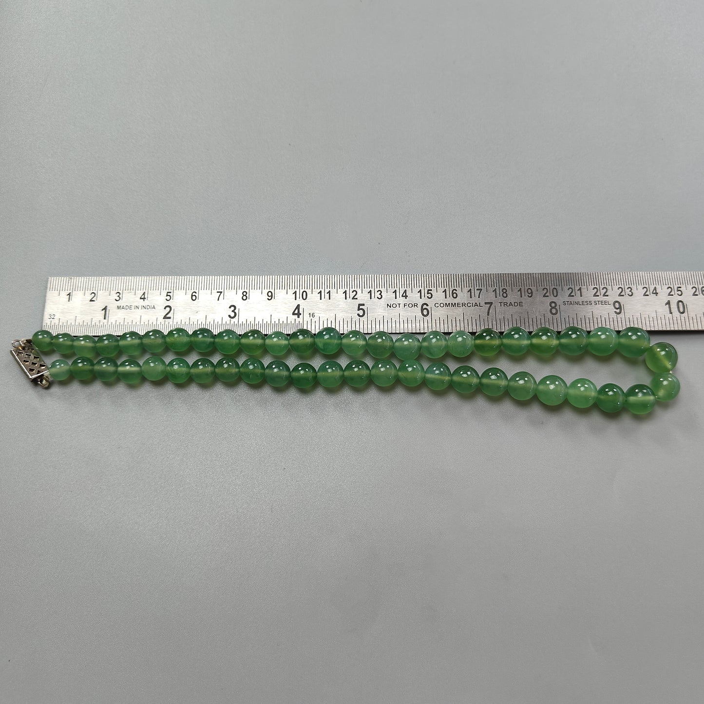 Green Antigorite Serpentine Round Beads Necklace: 361.60cts Natural Untreated Serpentine Round Shape 8mm - 12mm 19"