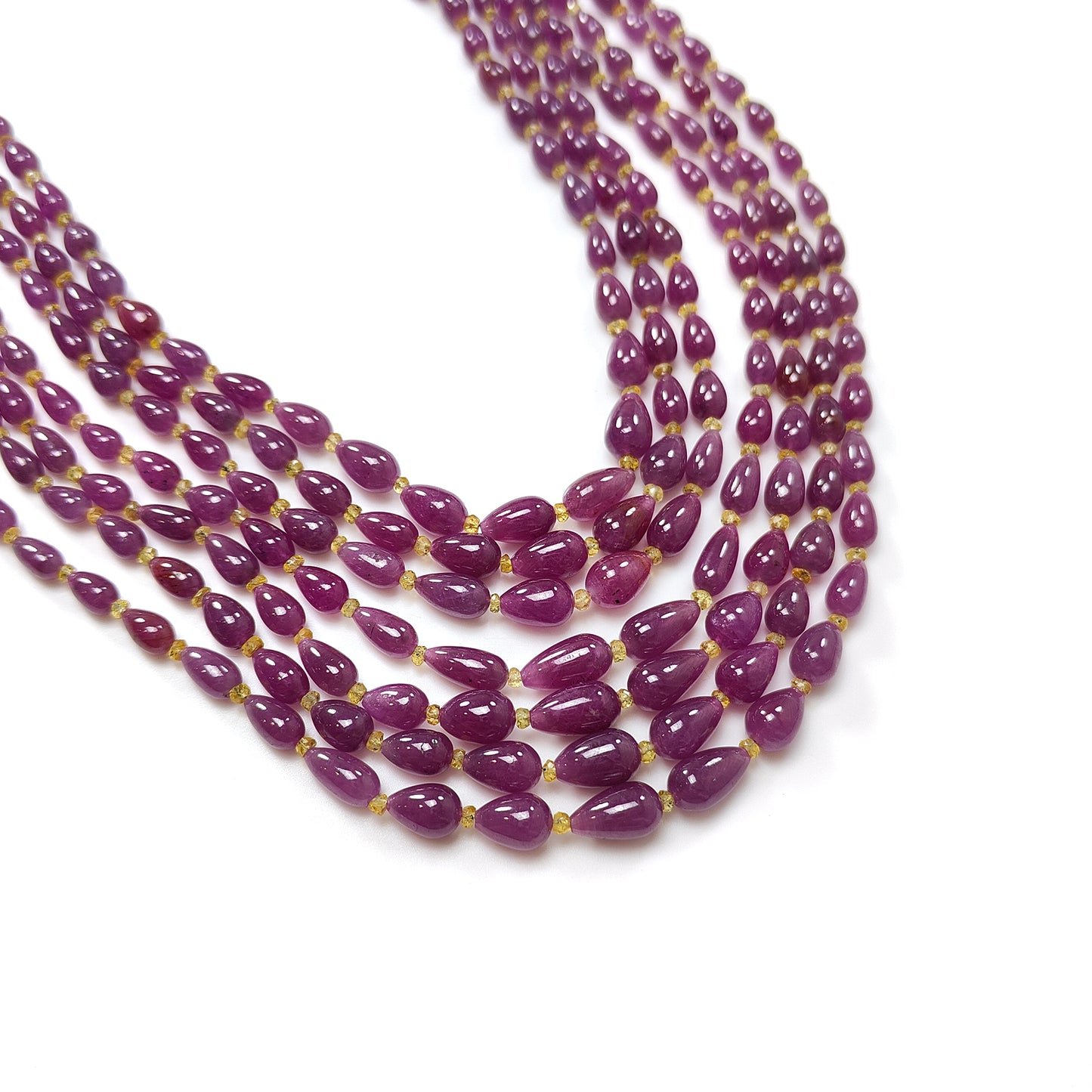 825.70cts Ruby Natural Untreated Plain Teardrop Necklace 5mm - 11.5mm 22"