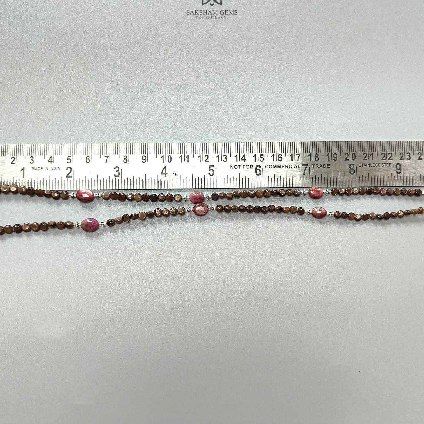 Golden Sapphire Gemstone Beads Necklace : 83.50cts Natural Untreated Star Ruby Plain Round Oval Shapes 925 Sterling Silver 4mm - 5mm 19"