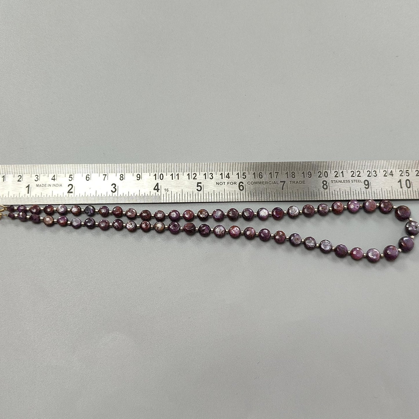 Pink Sapphire Gemstone Beads Necklace: 170.00cts Natural Untreated Raspberry Sapphire Plain Side Faceted Round Brass Necklace 4mm - 9mm 20"
