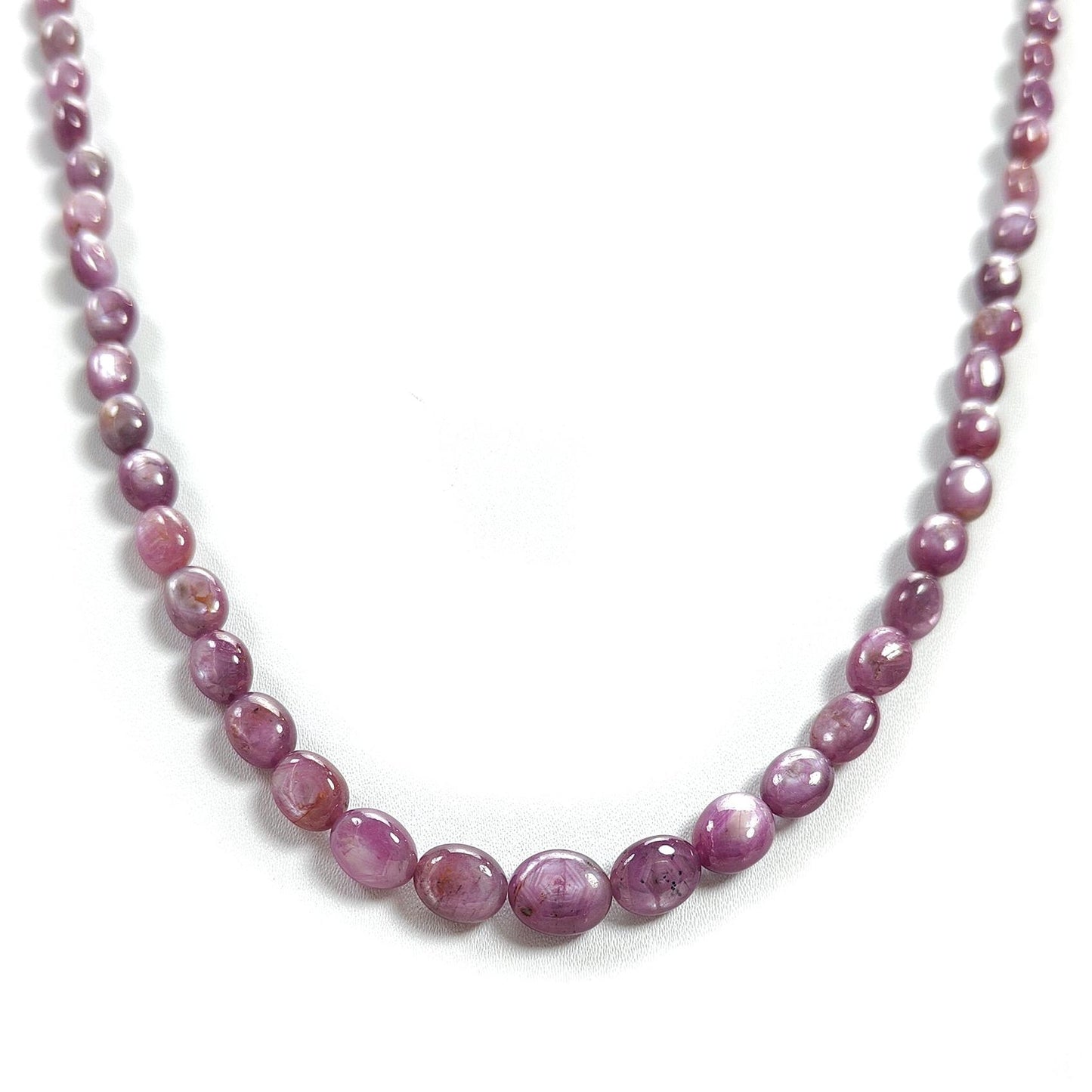Pink Sapphire Gemstone Beads Necklace: 145.40cts Natural Untreated Raspberry Sheen Sapphire Plain Oval Brass Necklace 6*5mm - 10*8mm 20"