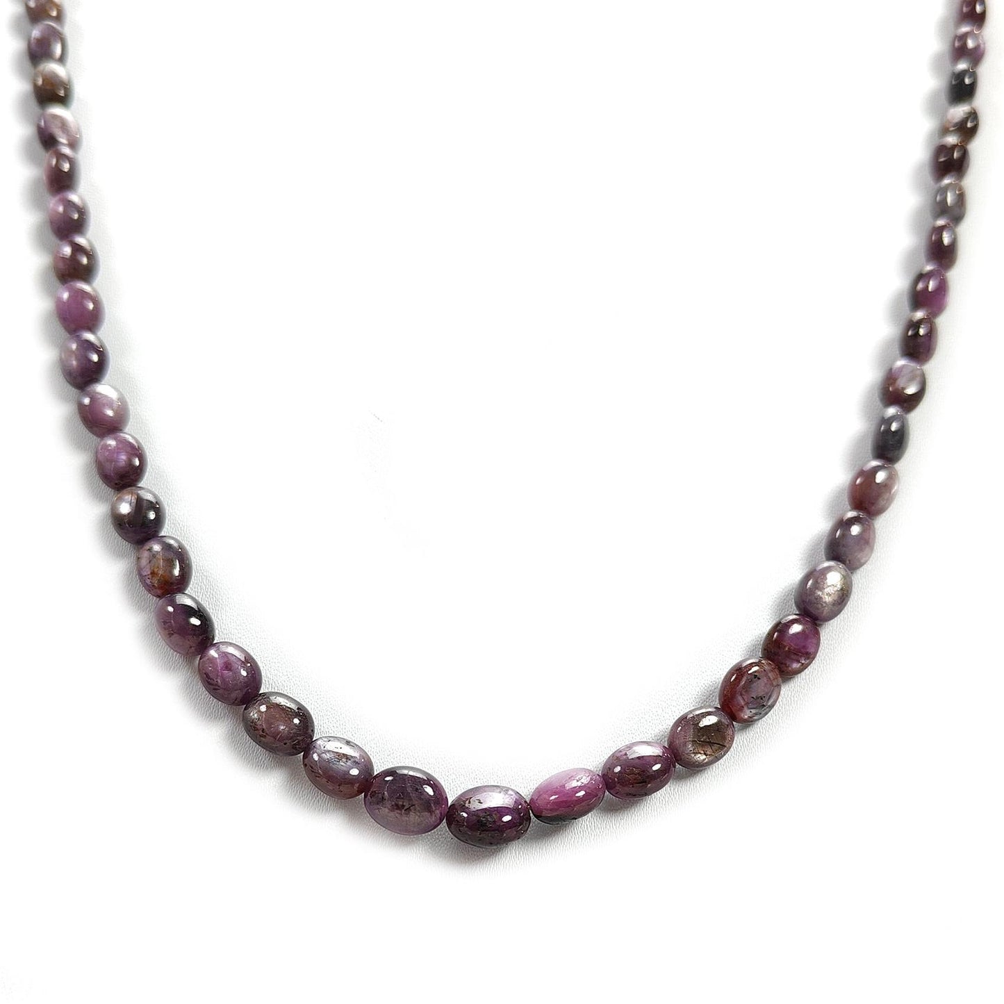 Pink Sapphire Gemstone Beads Necklace: 149.60cts Natural Untreated Raspberry Sheen Sapphire Plain Oval Brass Necklace 6*5mm - 9*8mm 20"