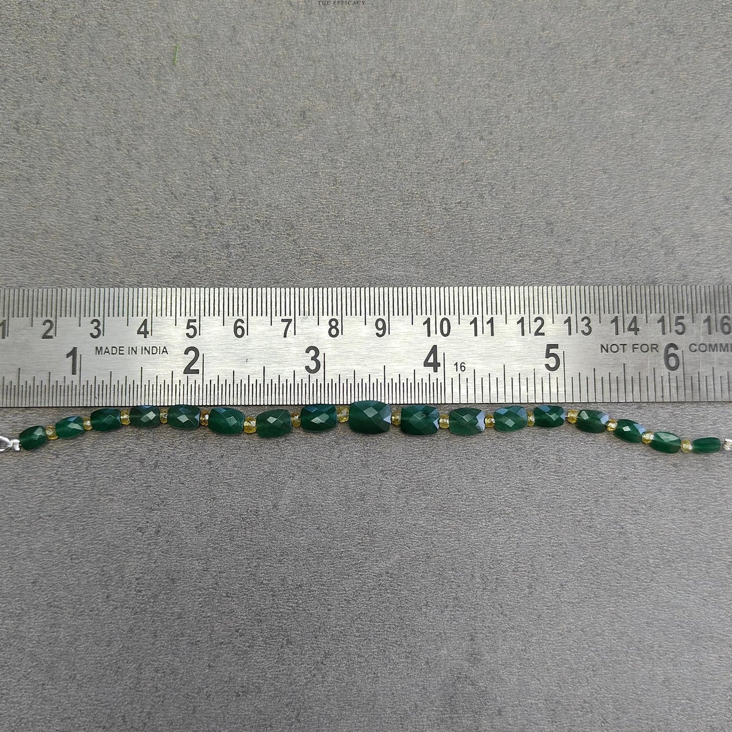 Quartz & Opal Beads Bracelet : 4.06gms 925 Sterling Silver Green Quartz And Yellow Opal Briolette Cushion Checker Cut Bracelet 7"