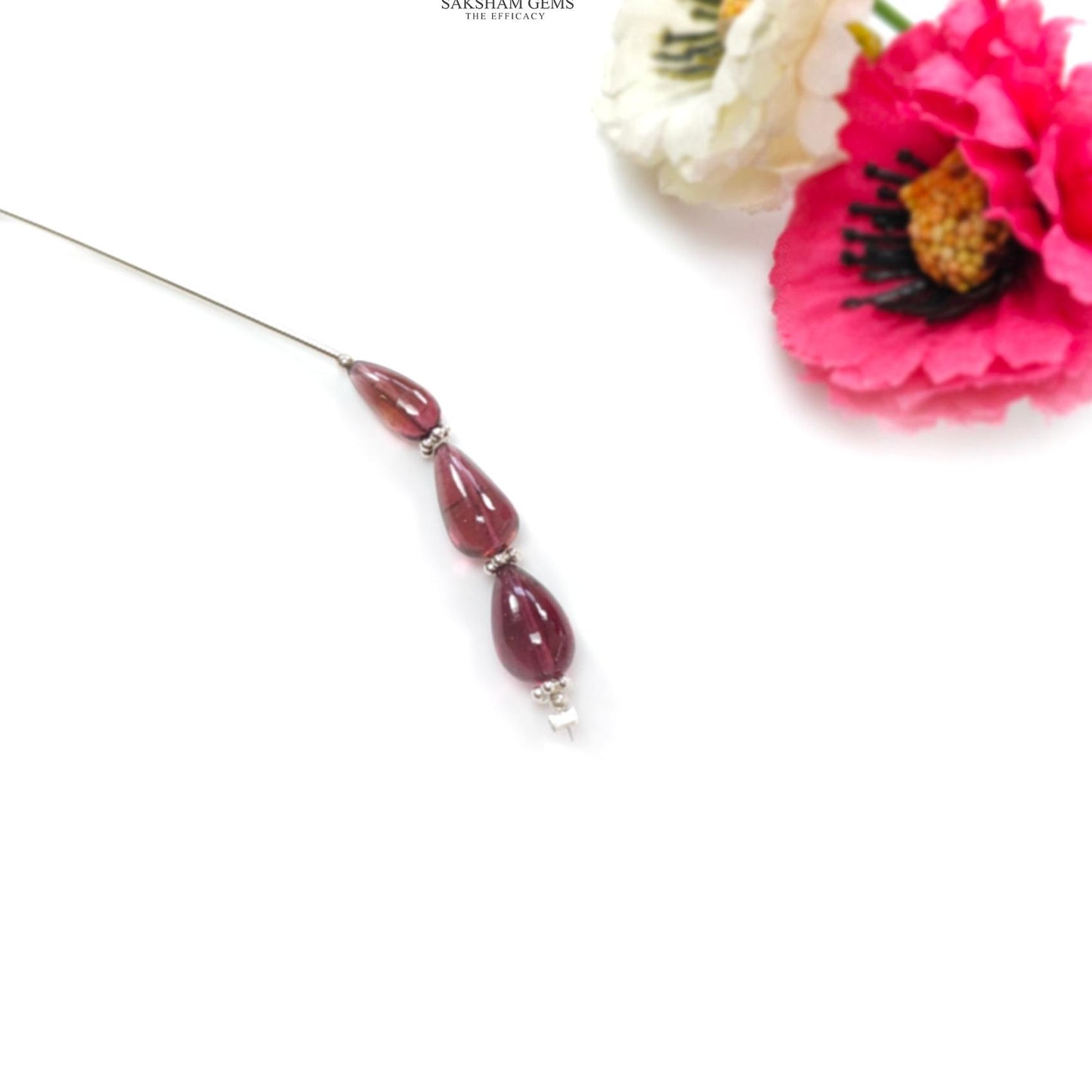 Rubellite Tourmaline Gemstone Loose Beads : 9.00cts Natural Untreated Tourmaline Plain Teardrops Nuggets 10mm - 11mm