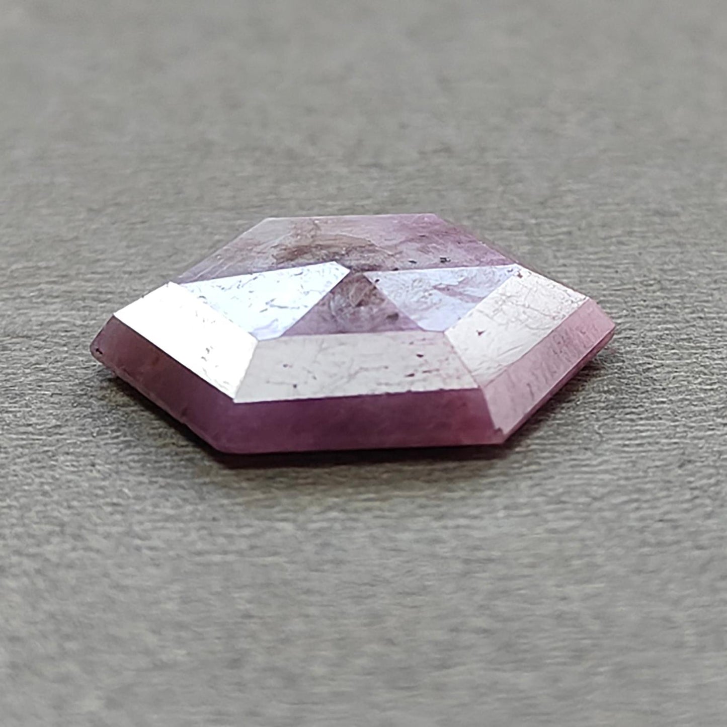 Ruby Gemstone Normal Cut Trapiche : 14.70cts Natural Untreated Raspberry Sheen Ruby Hexagon Shape 19.5*17mm