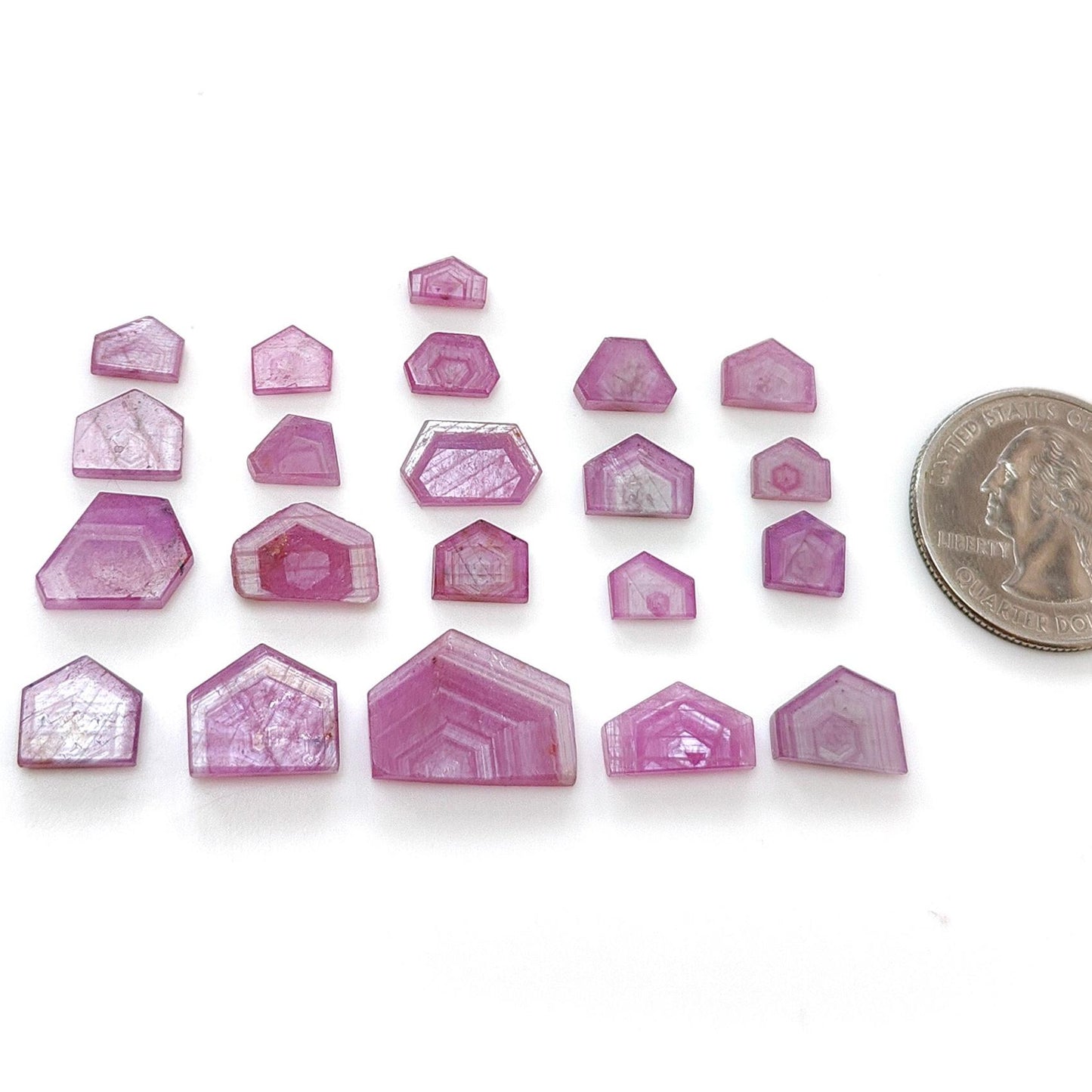Rosemary Sheen SAPPHIRE Gemstone Flat Slices : Natural Untreated Unheated Pink Sapphire Uneven Shape 4*7mm - 12*17mm 21pcs