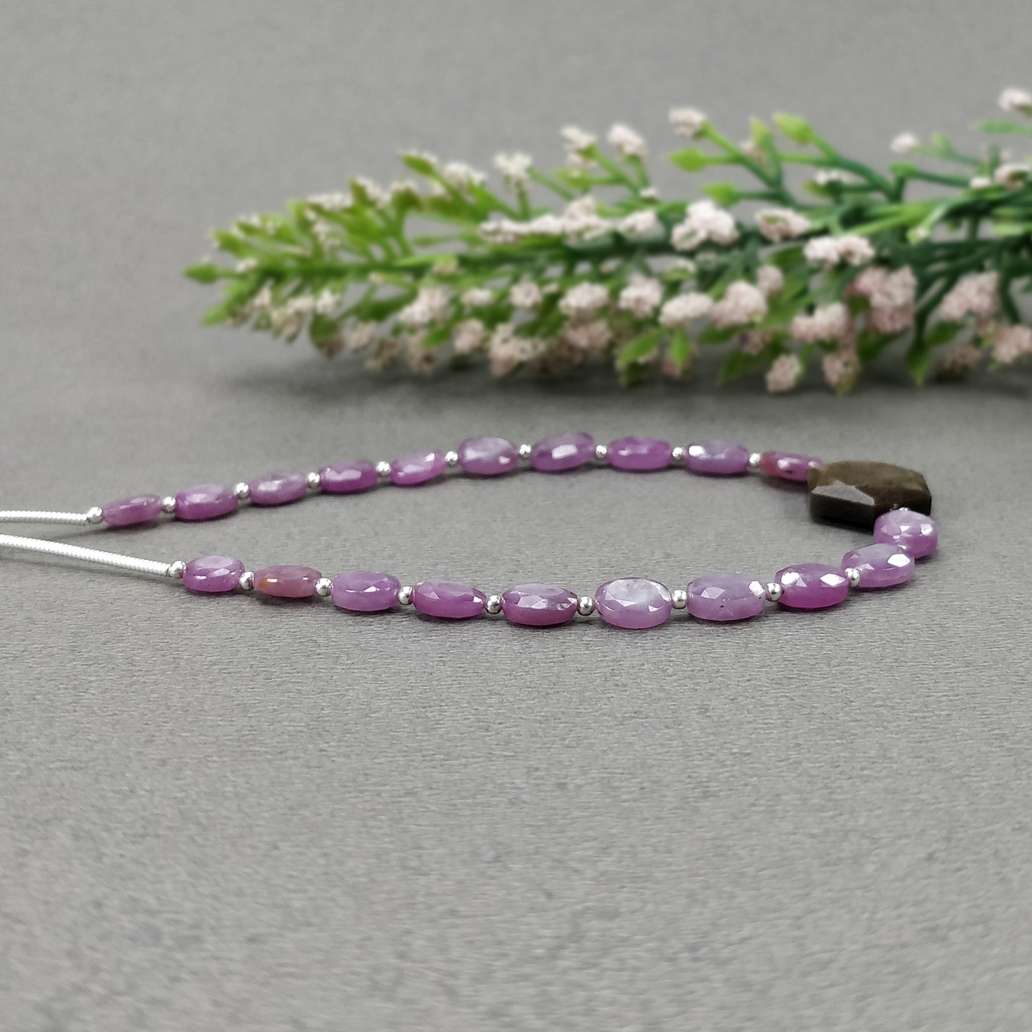 RASPBERRY & CHOCOLATE Sapphire Gemstone Normal Cut Loose Beads : 34.20cts Natural Unheated Hexagon Oval Nuggets 6*4.5mm - 14*12mm 6.75"