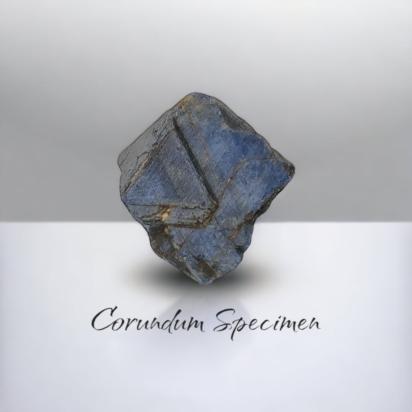 RECORD KEEPER Blue SAPPHIRE Gemstone Crystal : 362.25cts Natural Unheated Triangle Formative Sapphire Rough Specimen 40*40mm