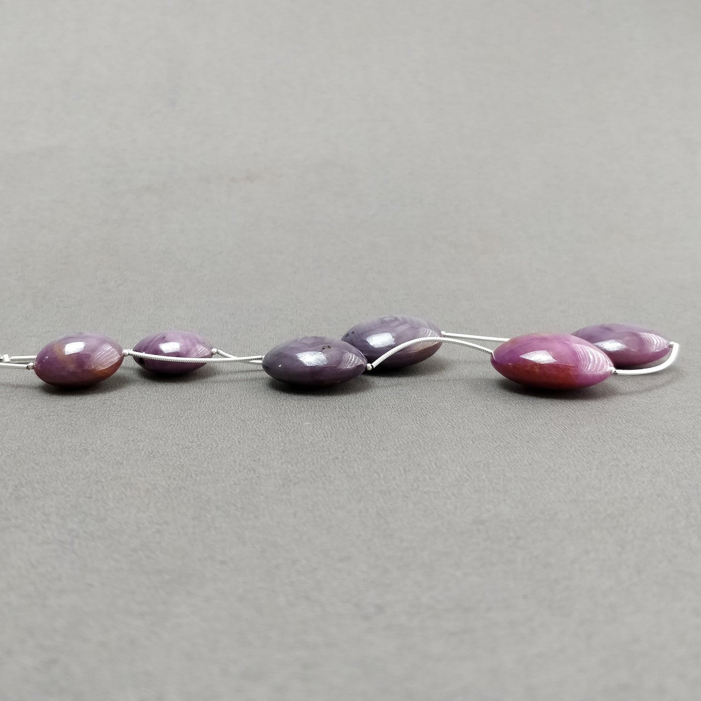 Star Ruby Gemstone Loose Beads : 360.00cts Natural Untreated Unheated Red Ruby Plain Oval Round Beads 20*17mm - 28*24mm For Necklace