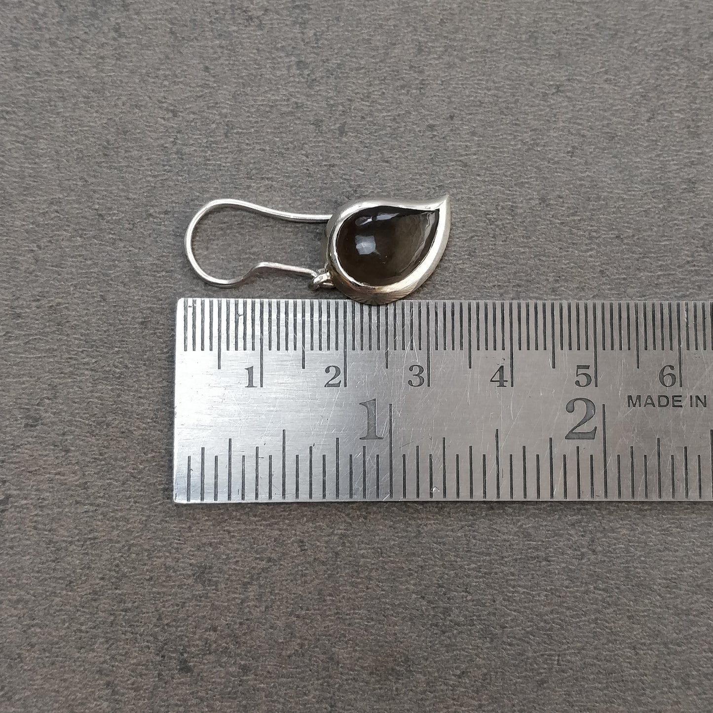 4.20gms Natural Smoky Quartz Gemstone 925 Sterling Silver Bezel Set Hook Earring 1.5"
