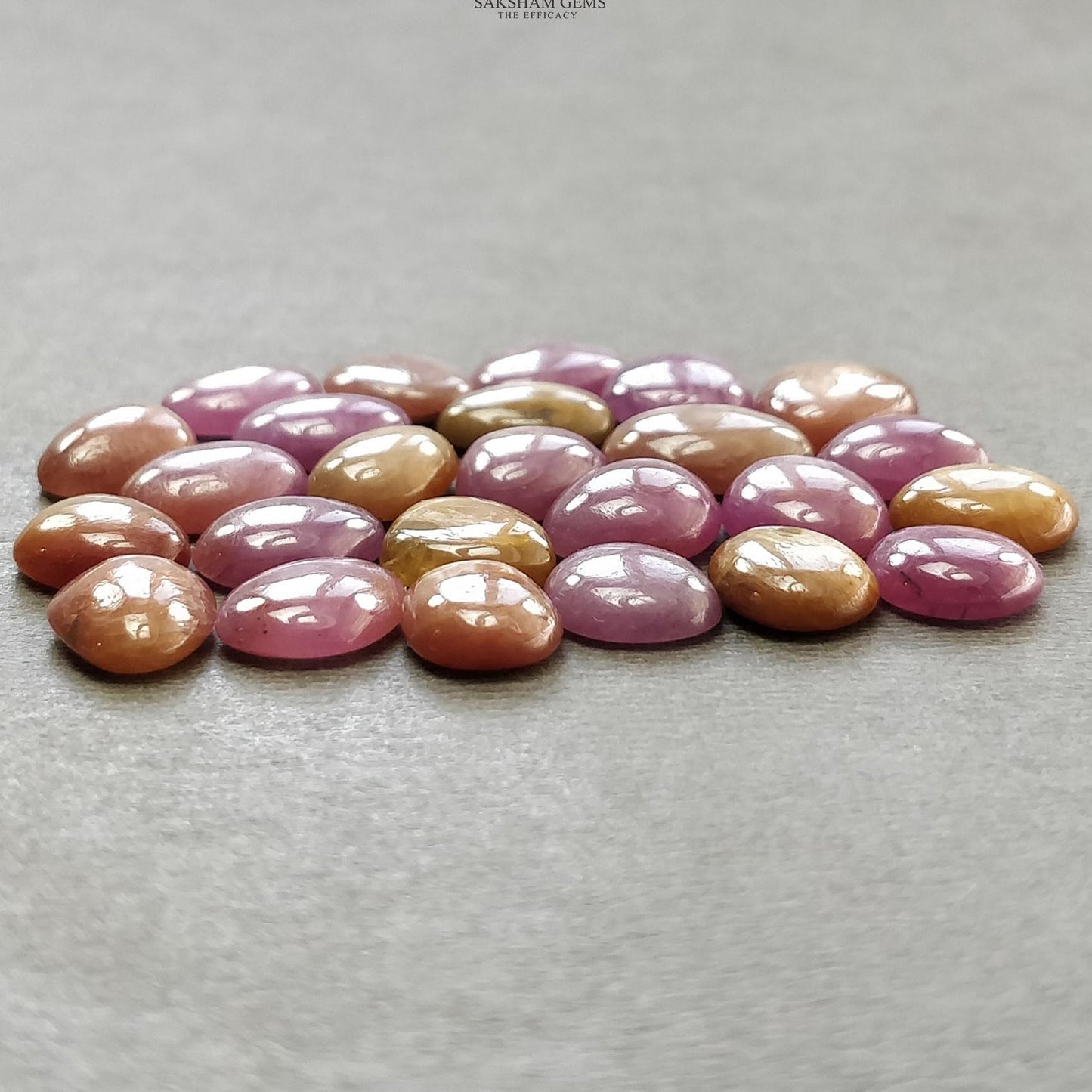 Ruby & Orange Sapphire Gemstone Cabochon : 60.00cts Natural Untreated Raspberry Sheen Ruby Uneven Shape 8.5*8mm - 11*8mm 25pcs