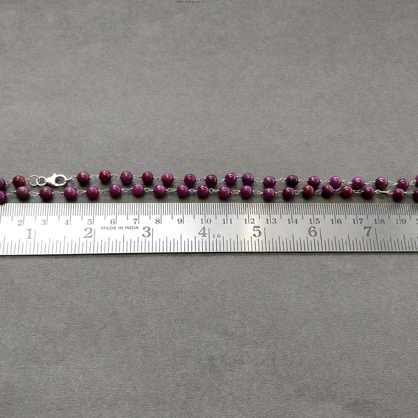 RUBY Gemstone With 925 Sterling Silver Beaded NECKLACE : 17.72gms Natural Untreated Plain Round Shape Beaded Necklace 19"