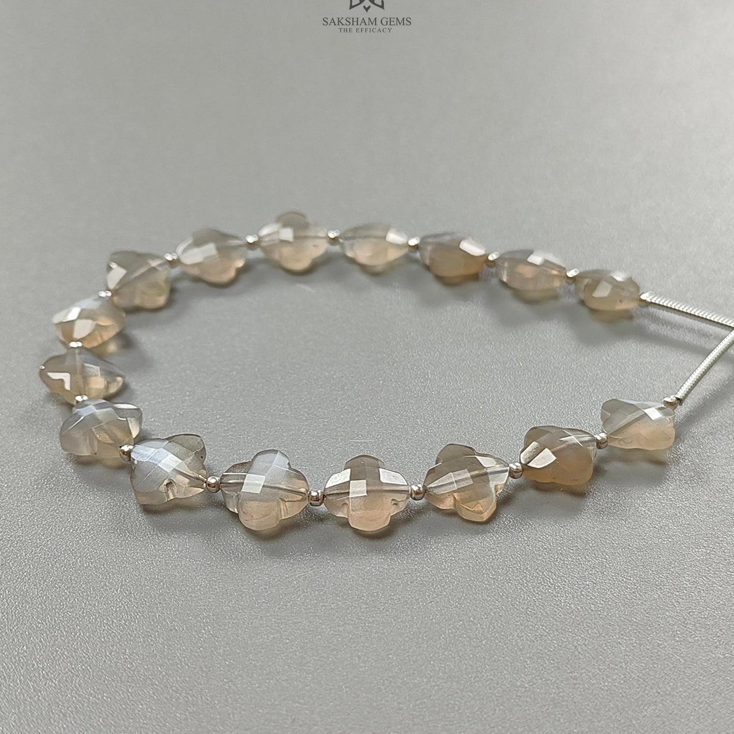 White Moonstone Faceted Loose Beads: 31.60cts Natural Moonstone Gemstone Fancy Both Side Checker Cut Beads For Jewelry 8mm 6.70"