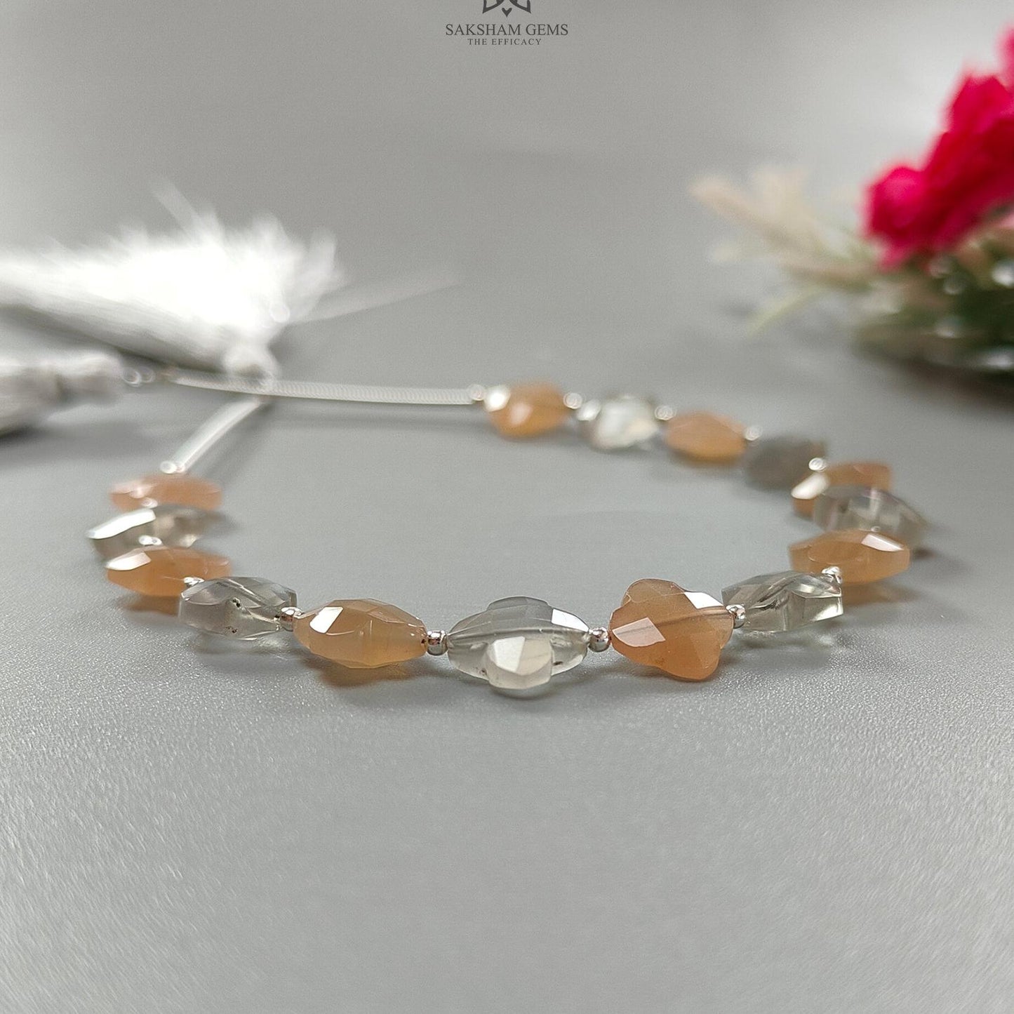 Multi Color Moonstone Faceted Loose Beads: 30.20cts Natural Moonstone Gemstone Fancy Both Side Checker Cut Beads For Jewelry 8mm 6.30"