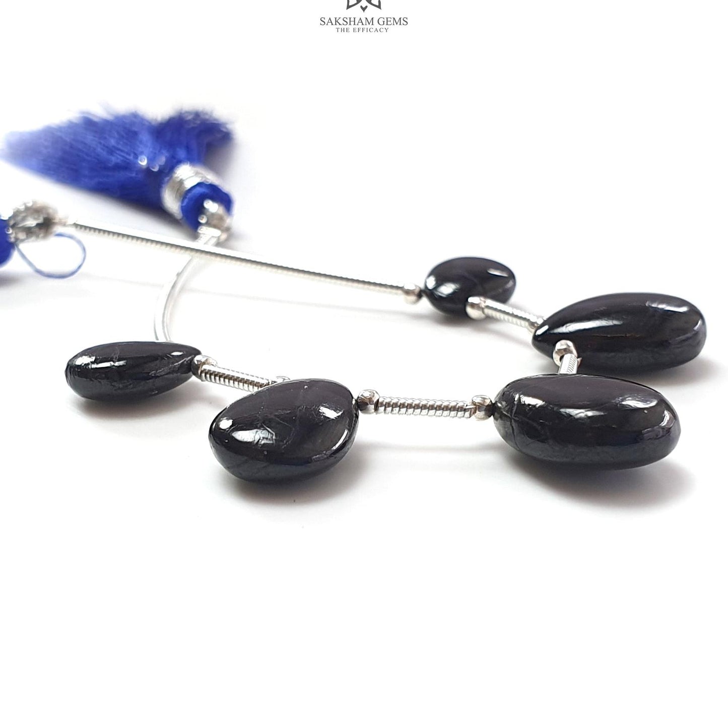 Black Purpurite Faceted Loose Beads: 21.20cts Natural Untreated Purpurite Gemstone 925 Silver Pear Shape 10*7mm - 13*10mm