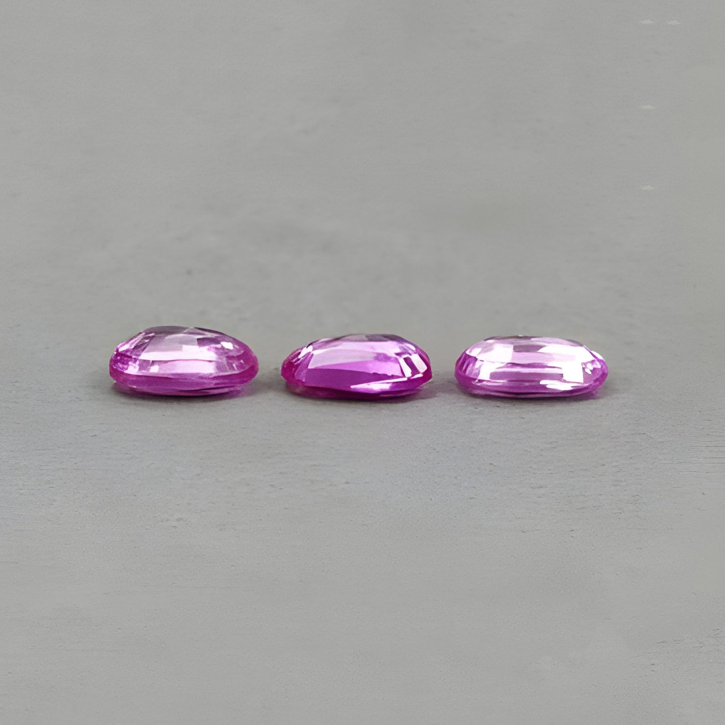 17.50cts Synthetic Manmade Corundum Gemstone Faceted Cut Oval Shape 3pcs