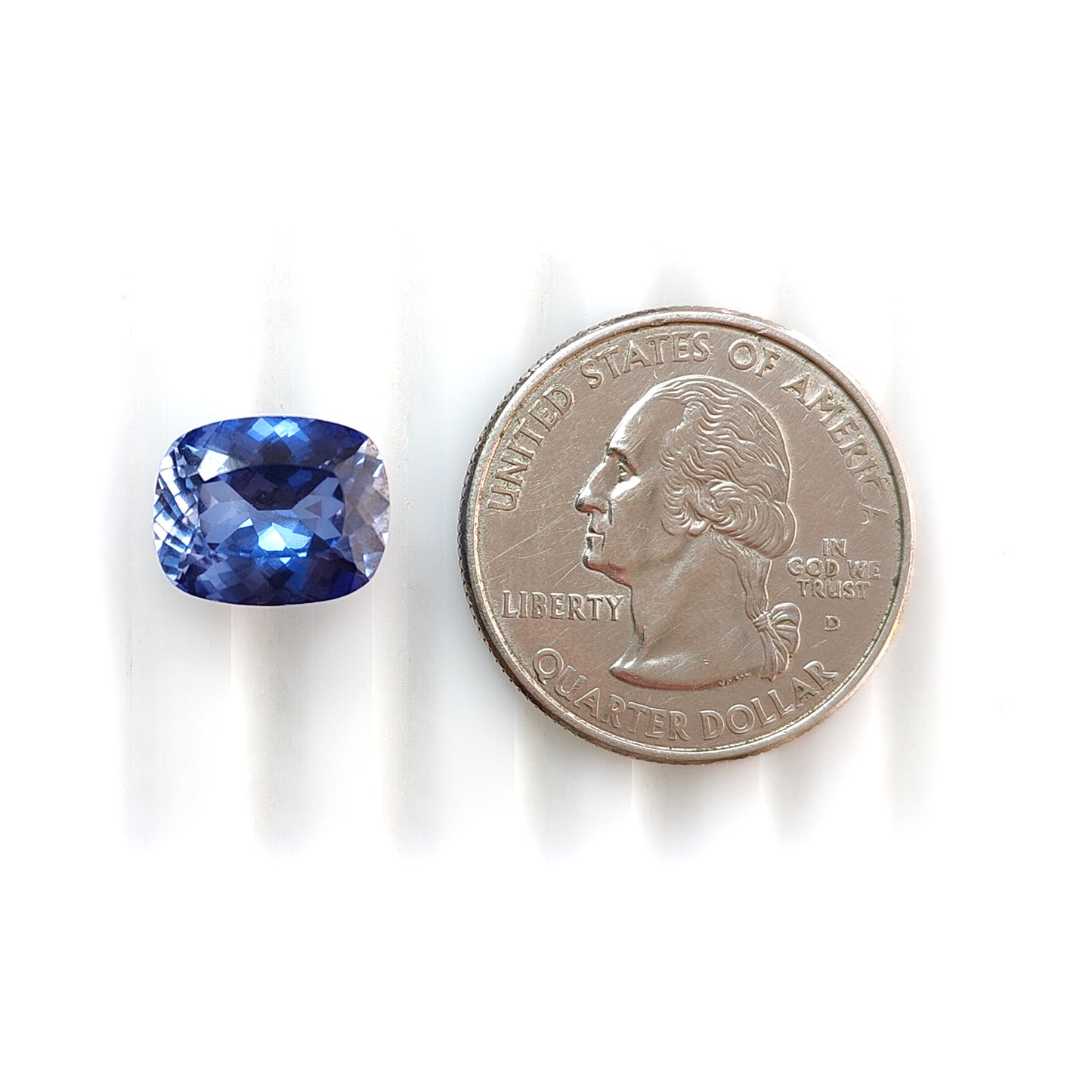 6.20cts Synthetic Manmade Sapphire Gemstone Faceted Cut Cushion Shape