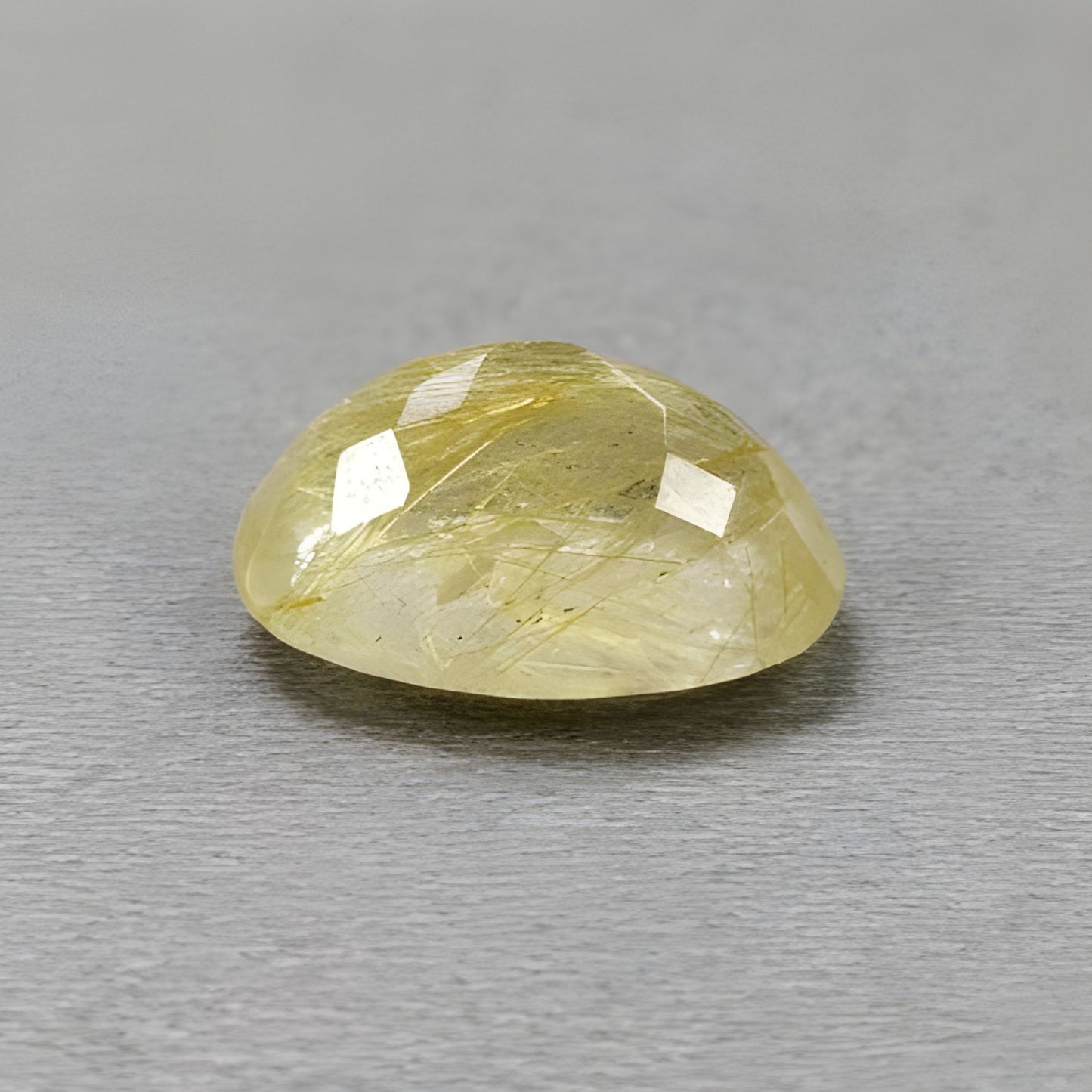 19.55cts Golden Rutile Quartz Gemstone Natural Untreated Faceted Cut Oval Shape