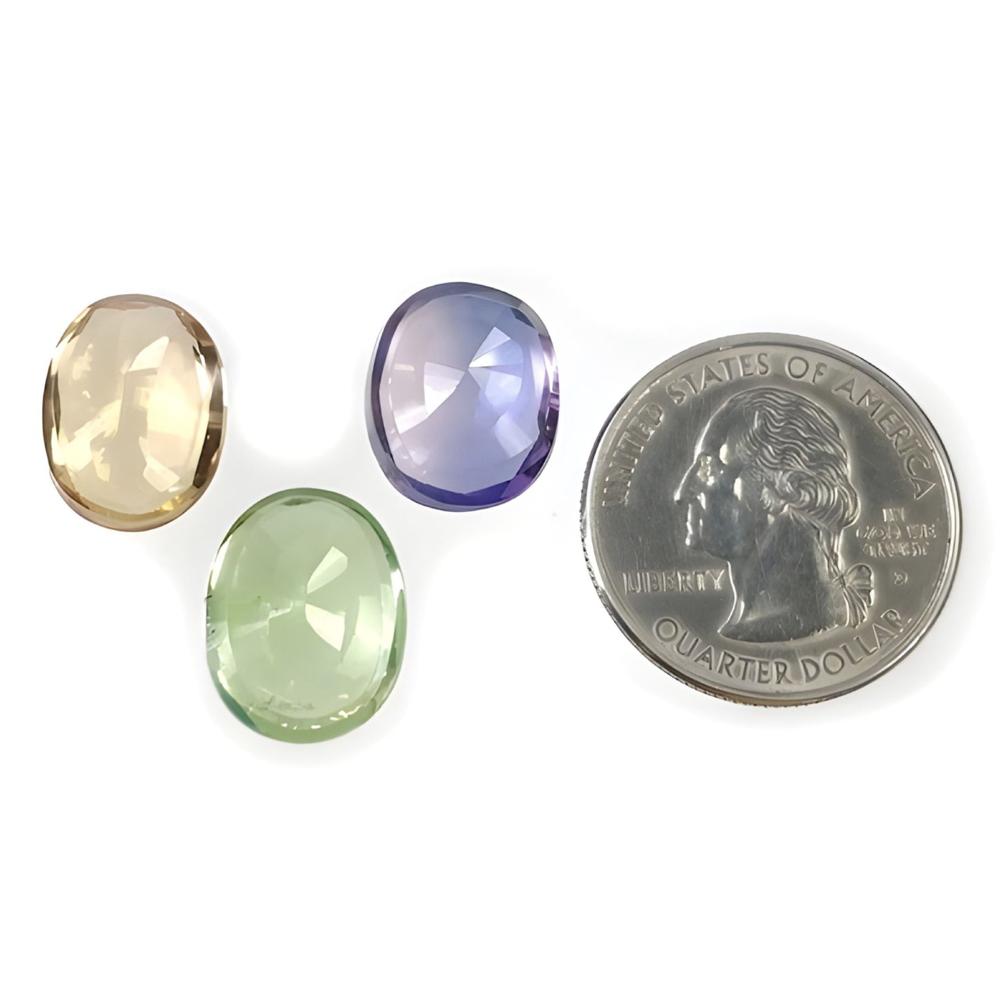 40.85cts Synthetic Manmade Corundum Gemstone Faceted Cut Oval Shape 3pcs