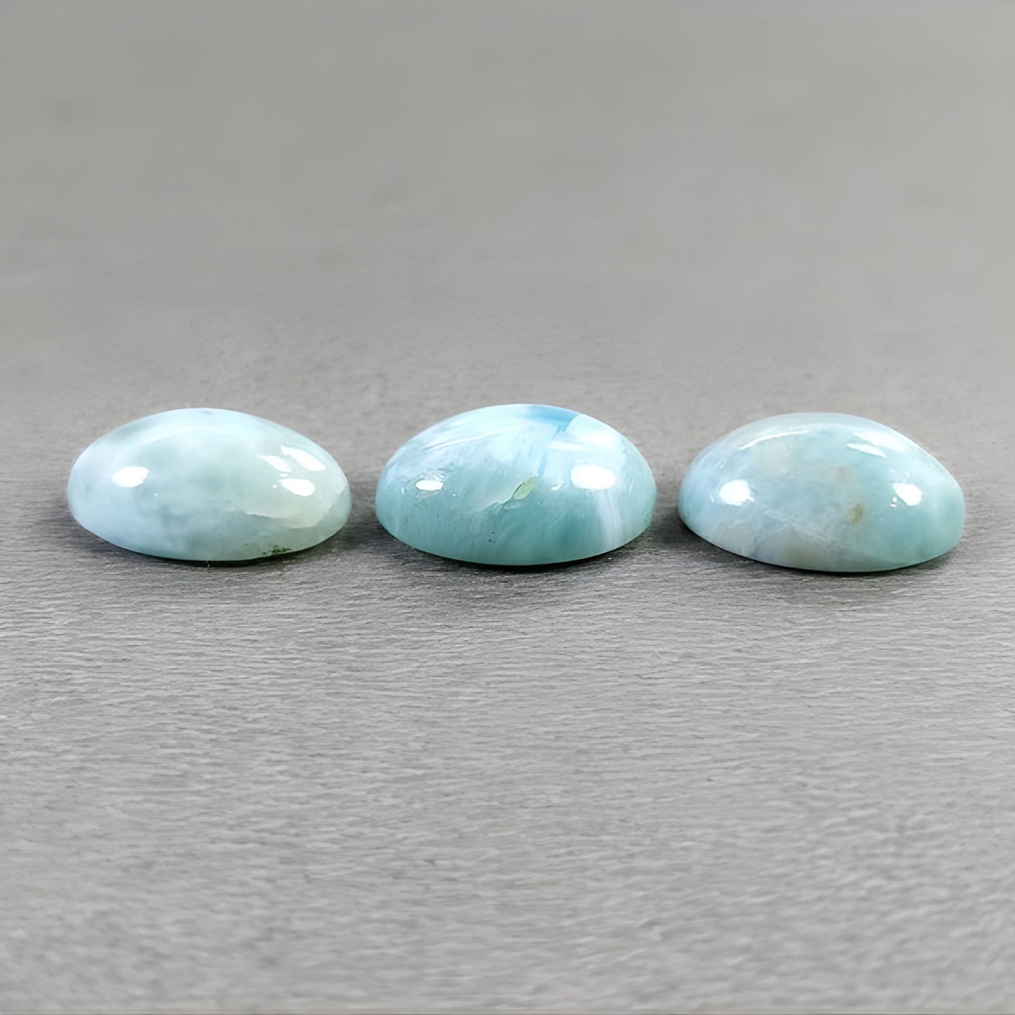18.90cts Bi-Color Larimar Gemstone Natural Untreated Cabochon Oval Shape 3pcs