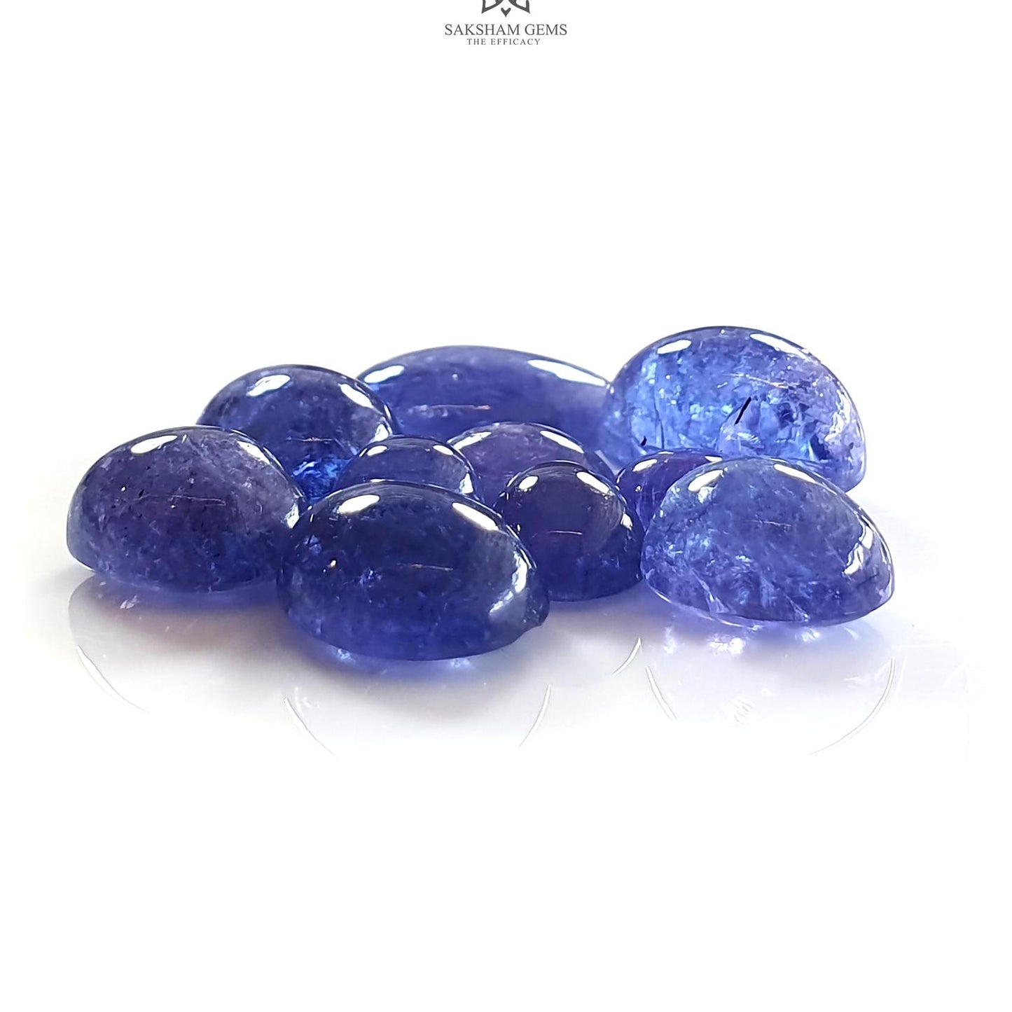 Tanzanite Oval Cabochon : Natural Blue Tanzanite Gemstone Pear Shape
